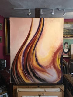 Large French Expressionist Oil Painting, Signed