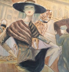 A la Mode Parisian Lady - with a Leopard