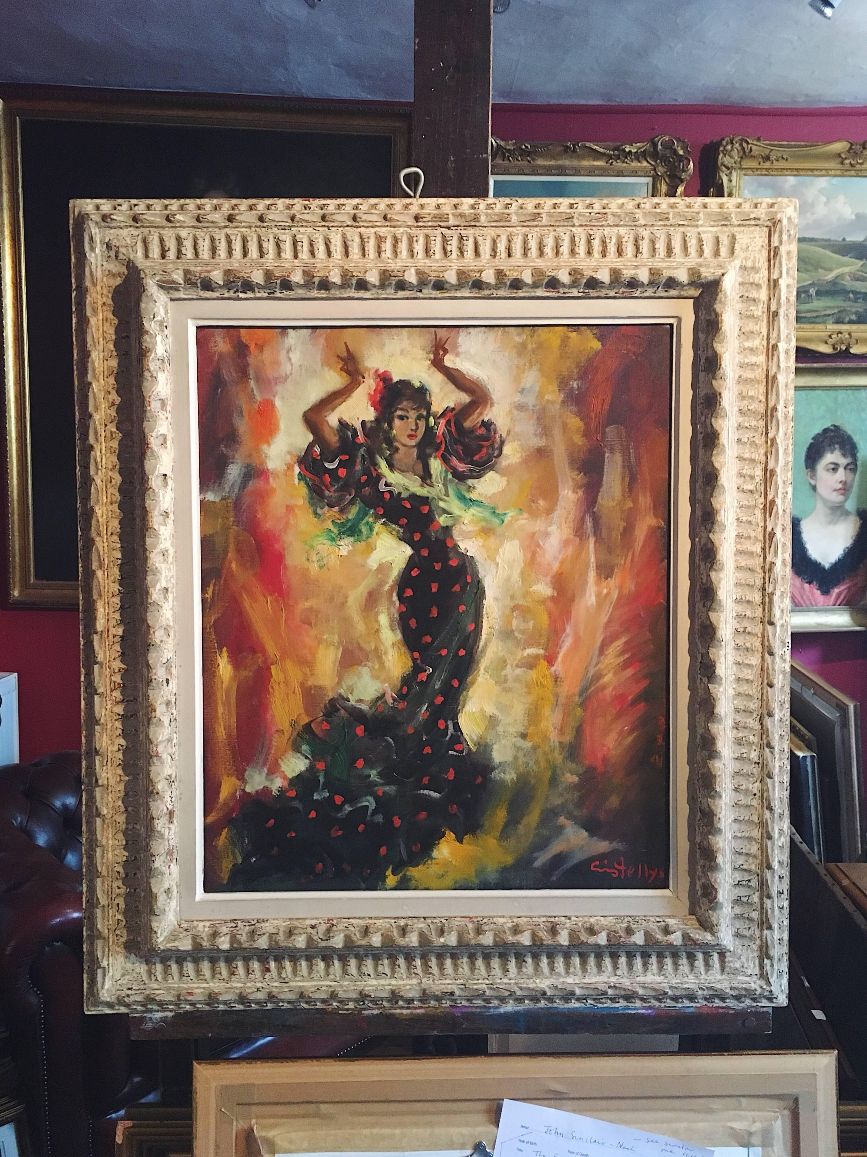 flamenco dancer oil painting