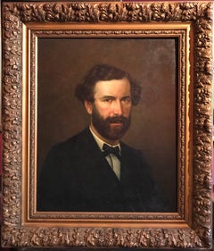 Portrait of an Artist, large 19th century oil painting