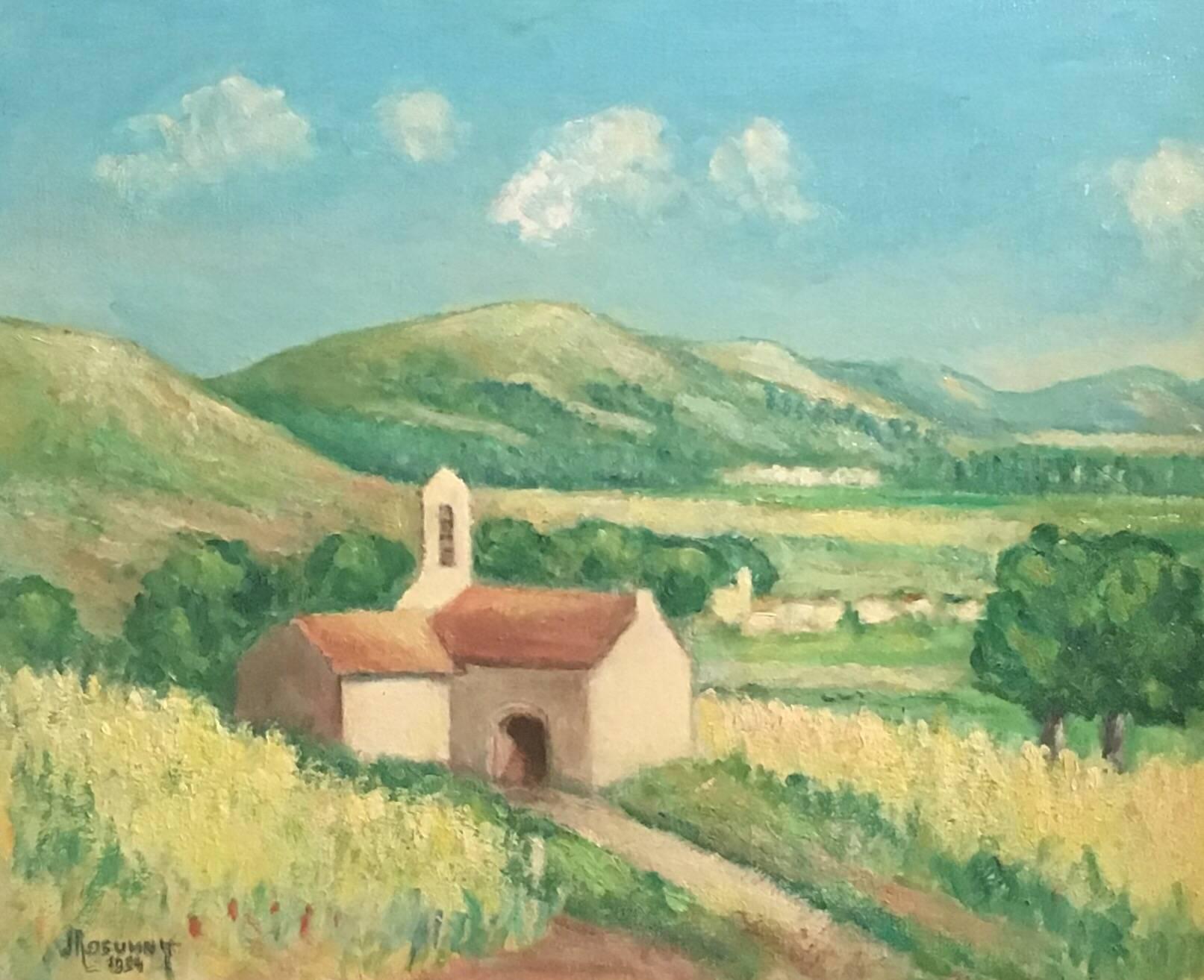 Still-Life Painting Unknown - La Vaucluse, Provence, peinture à l'huile française signée 