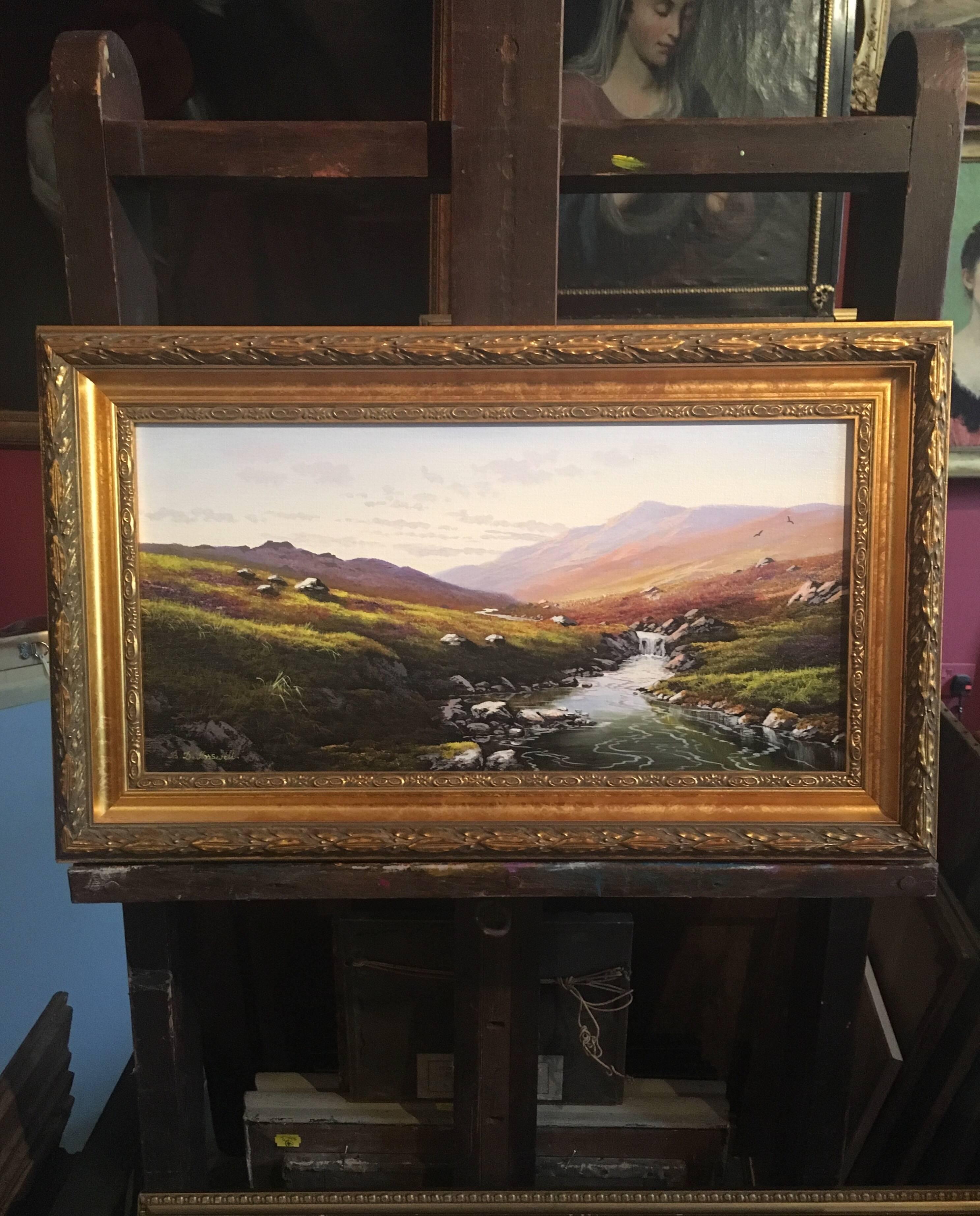 Scottish Highland Landscape, Signed Oil - Painting by Brian Horswell