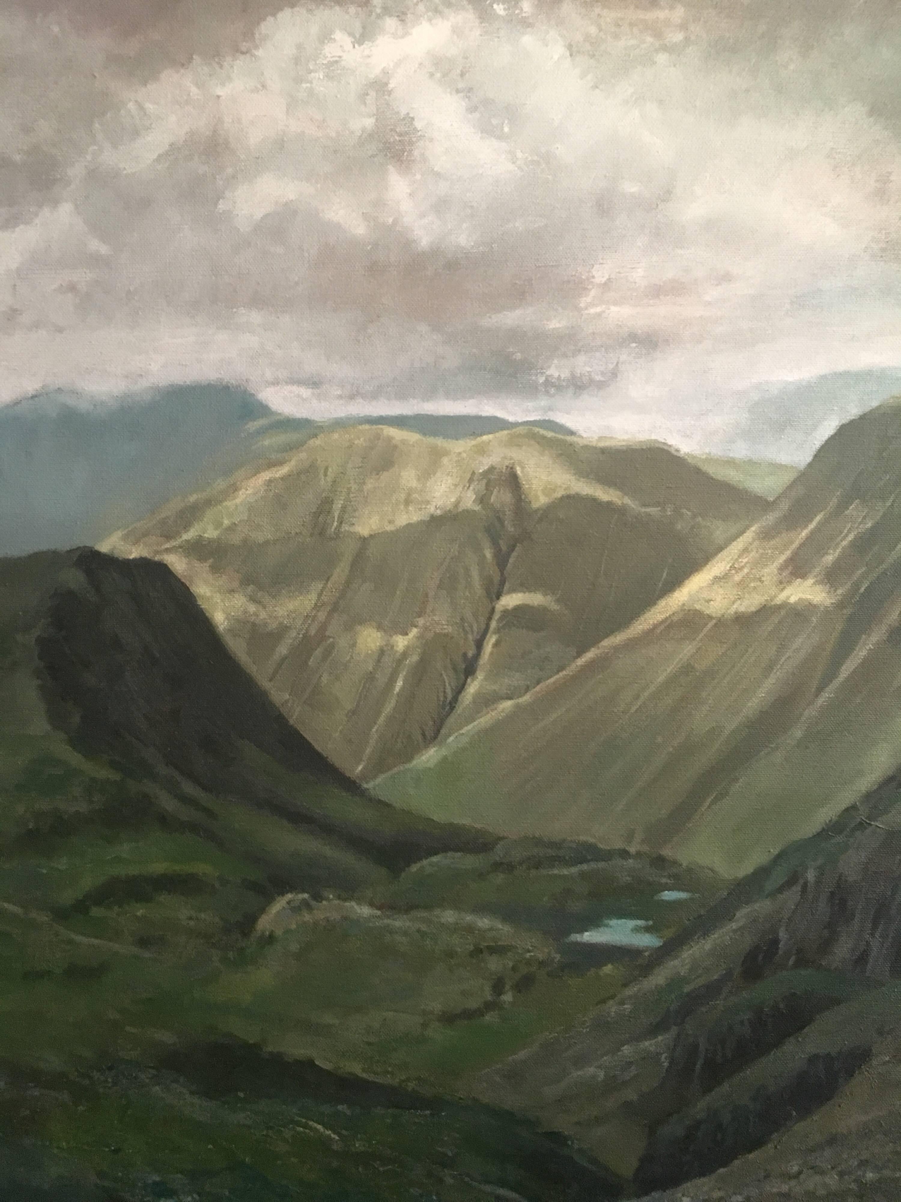 The Lake District, Huge English Oil Painting, Signed  - Black Landscape Painting by Chris Hopkins