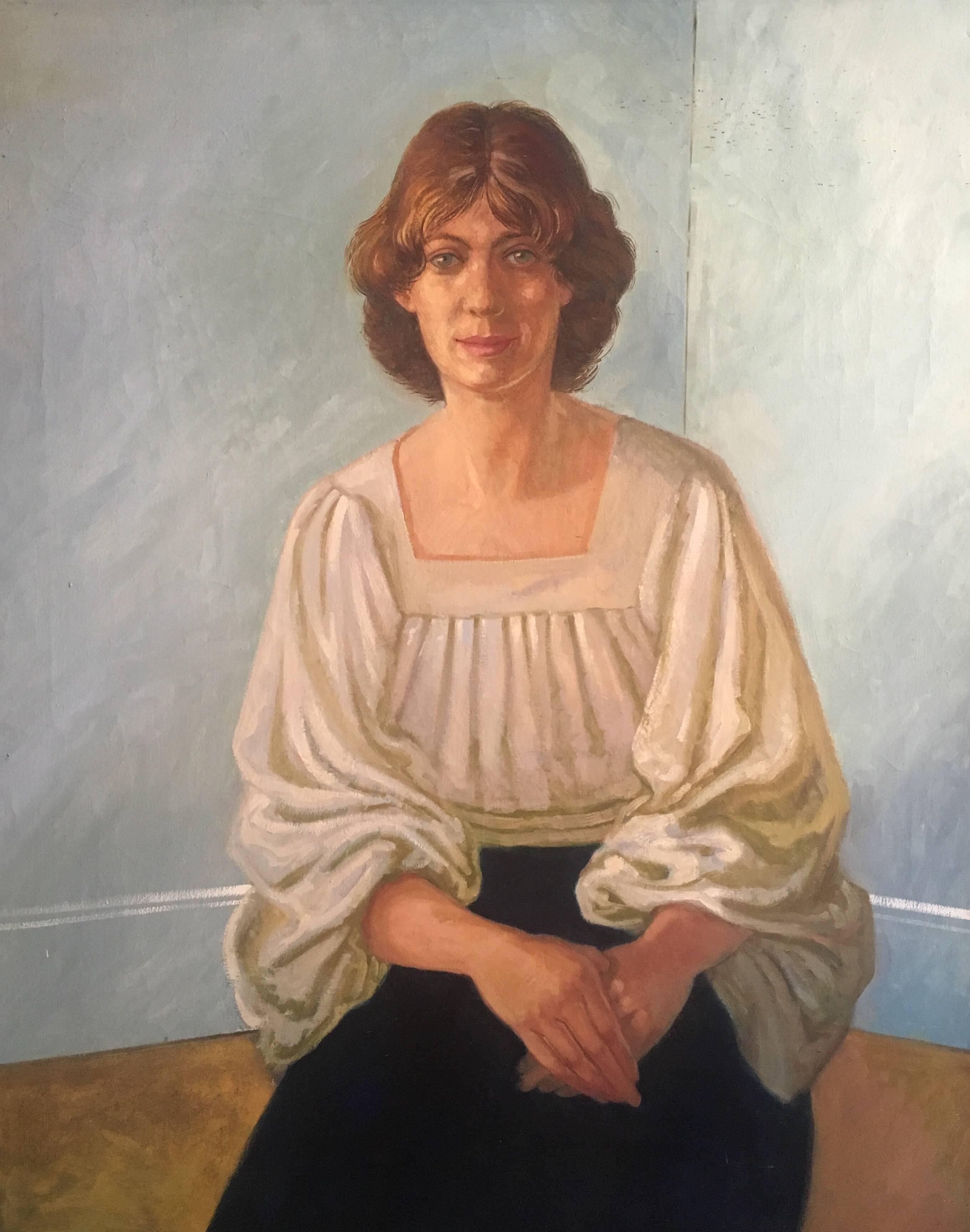 Unknown Portrait Painting - 1970’s Portrait of a Woman, Very Large Oil Painting
