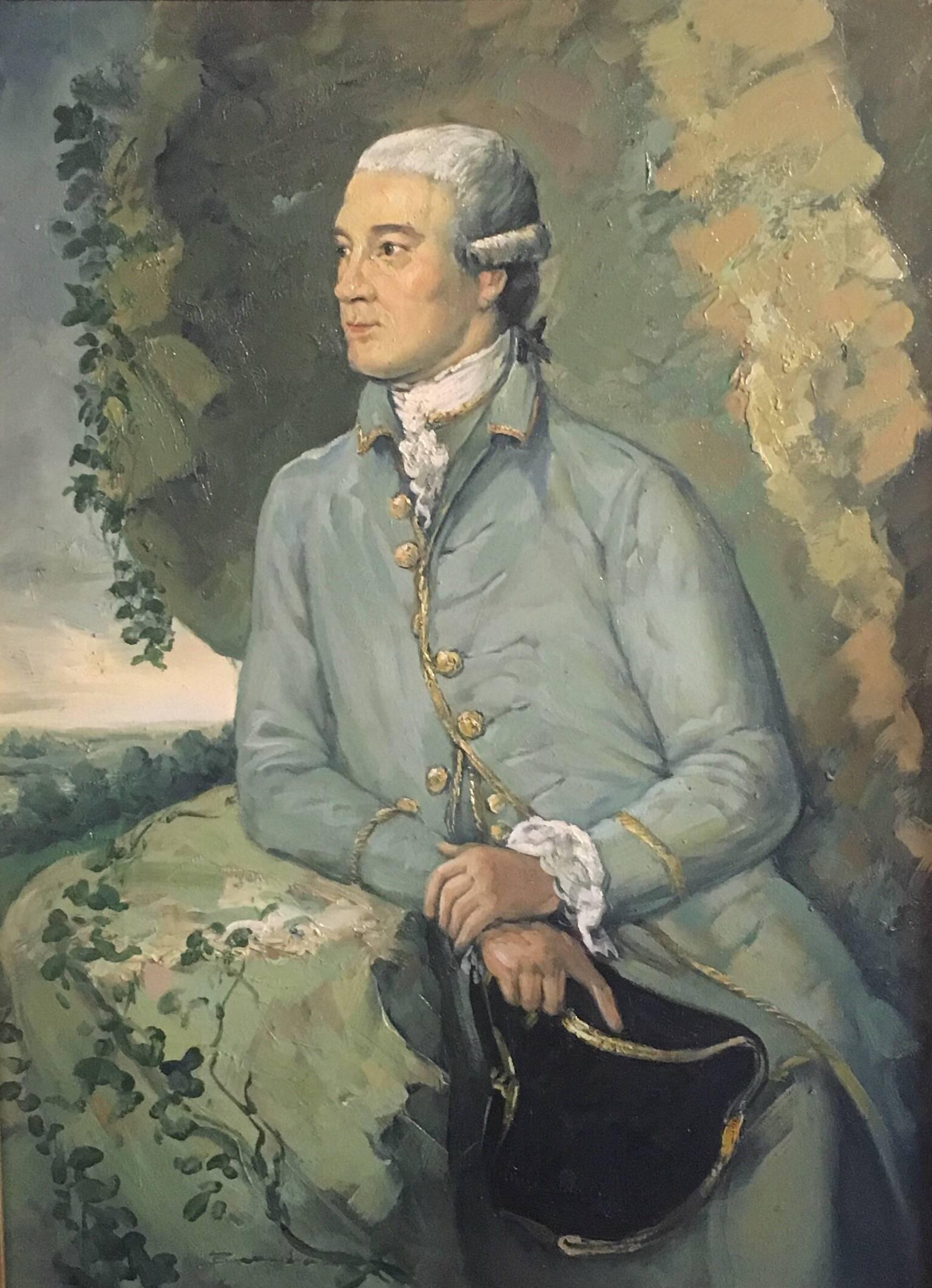 Unknown Portrait Painting - The Georgian Aristocrat, Portrait, Oil Painting 