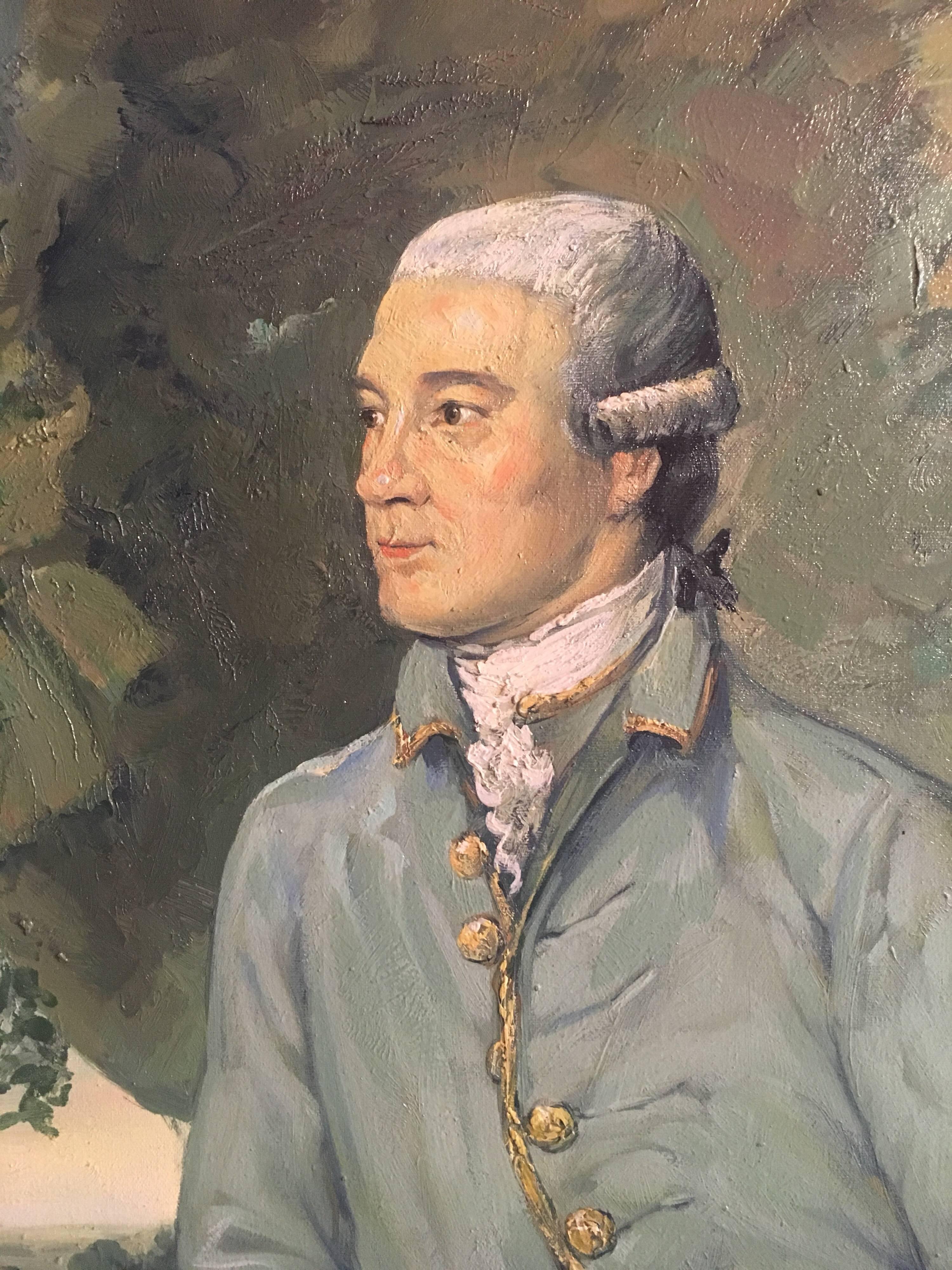The Georgian Aristocrat, Portrait, Oil Painting  - Gray Portrait Painting by Unknown