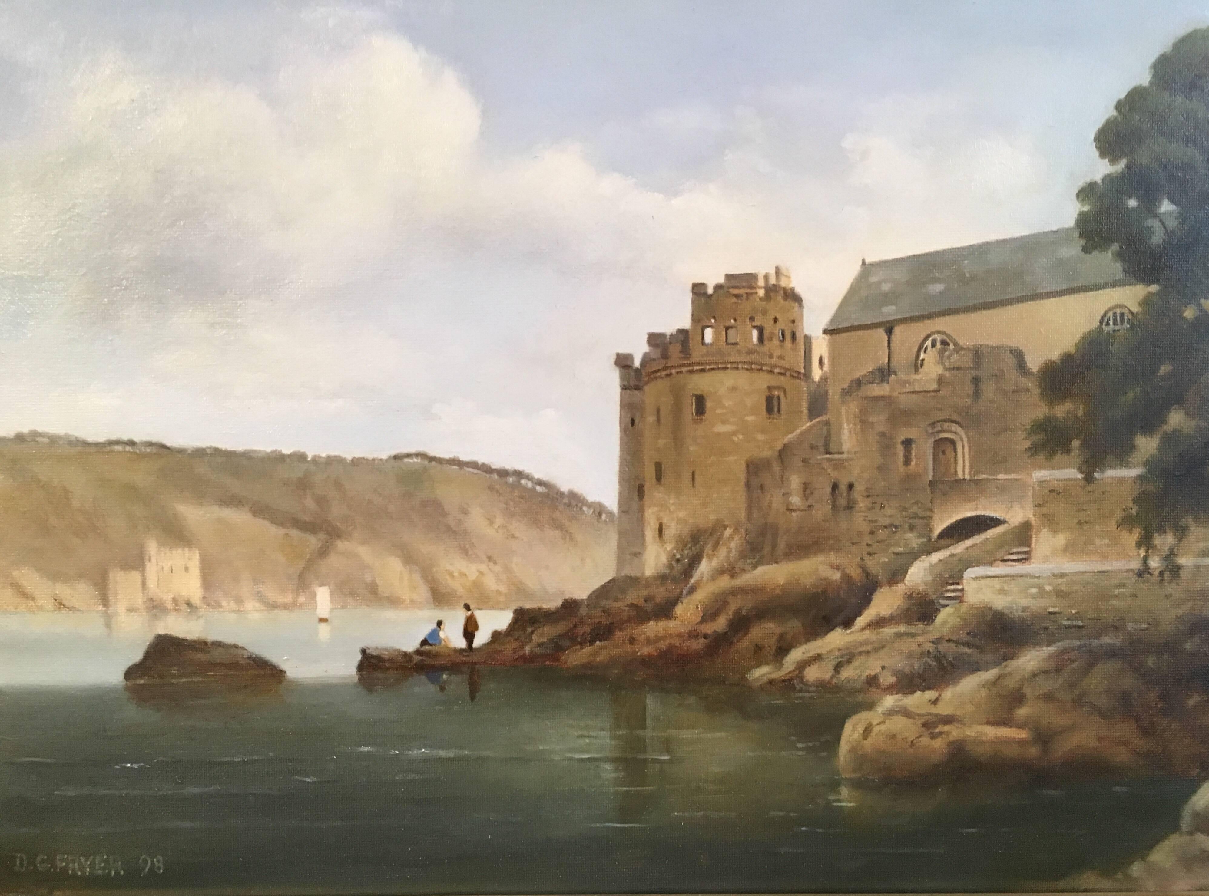 Derrick Fryer Landscape Painting - Dartmouth Castle, Fine Oil Painting, Signed