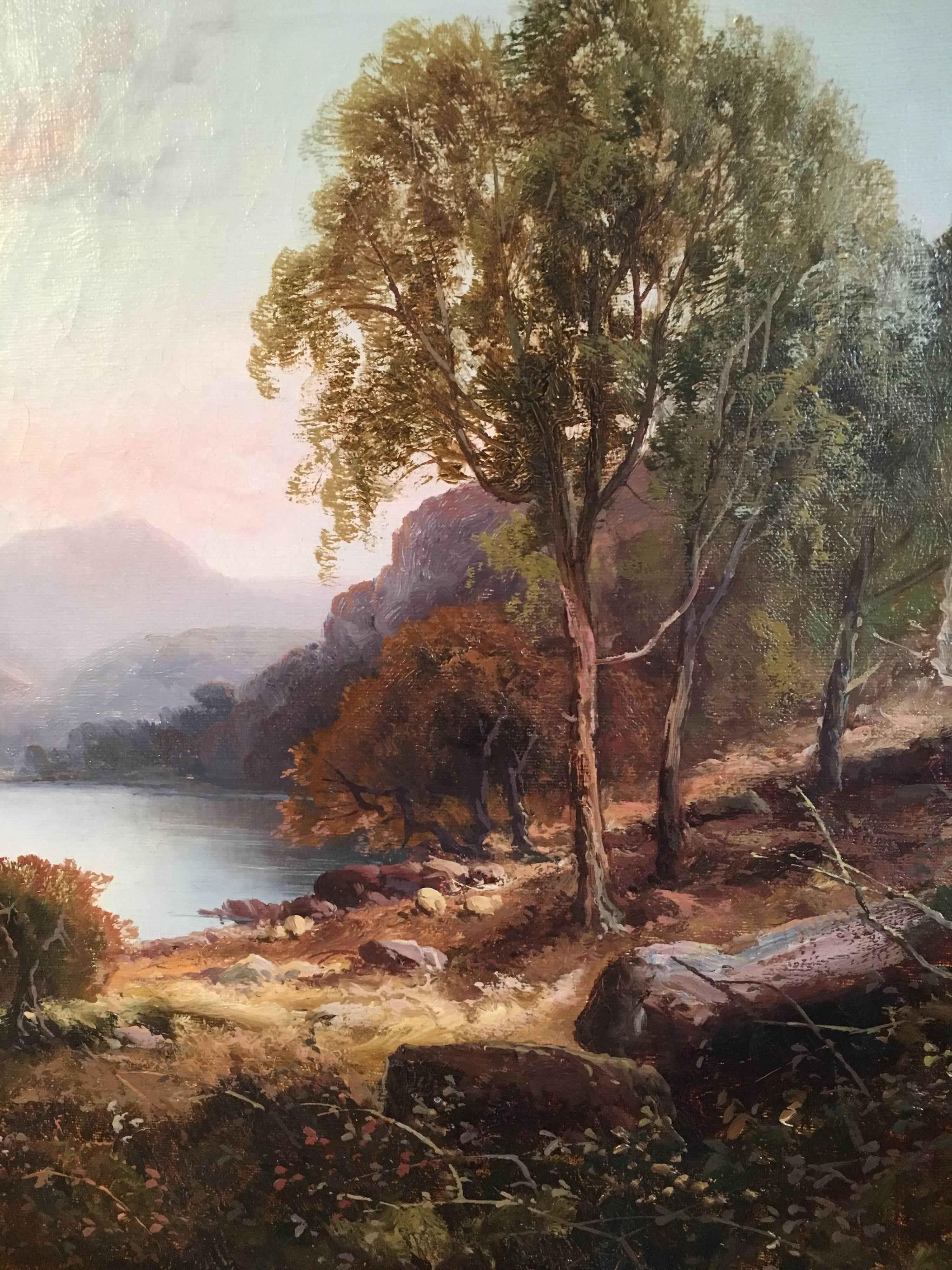 Scottish Highland Loch, Victorian Oil Painting  1