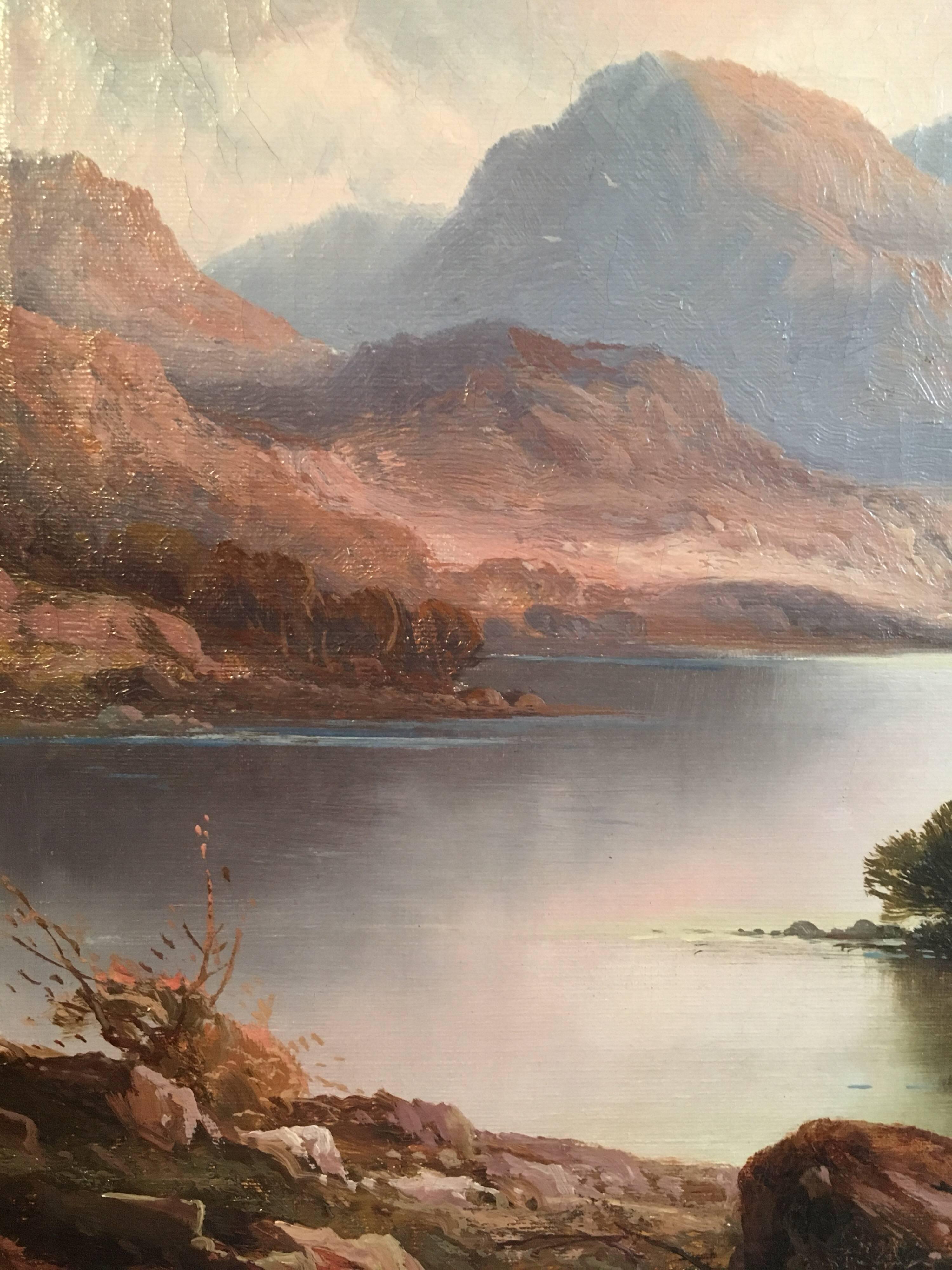 Scottish Highland Loch, Victorian Oil Painting  2