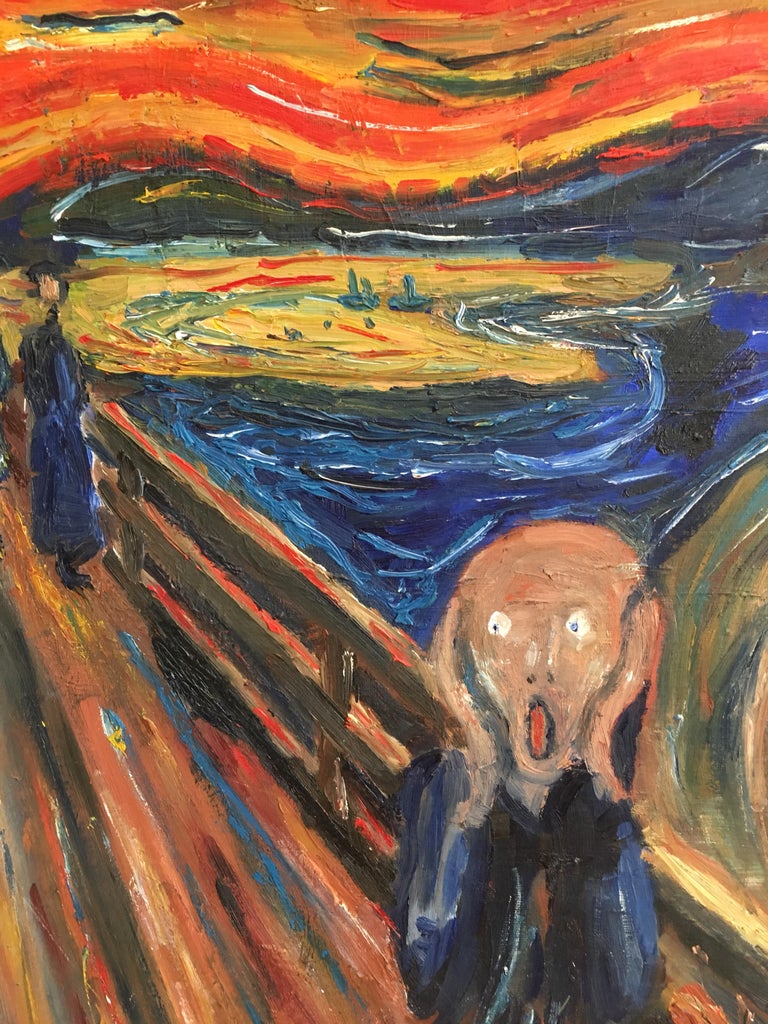 (After) Edvard Munch The Scream vintage oil painting, Painting For