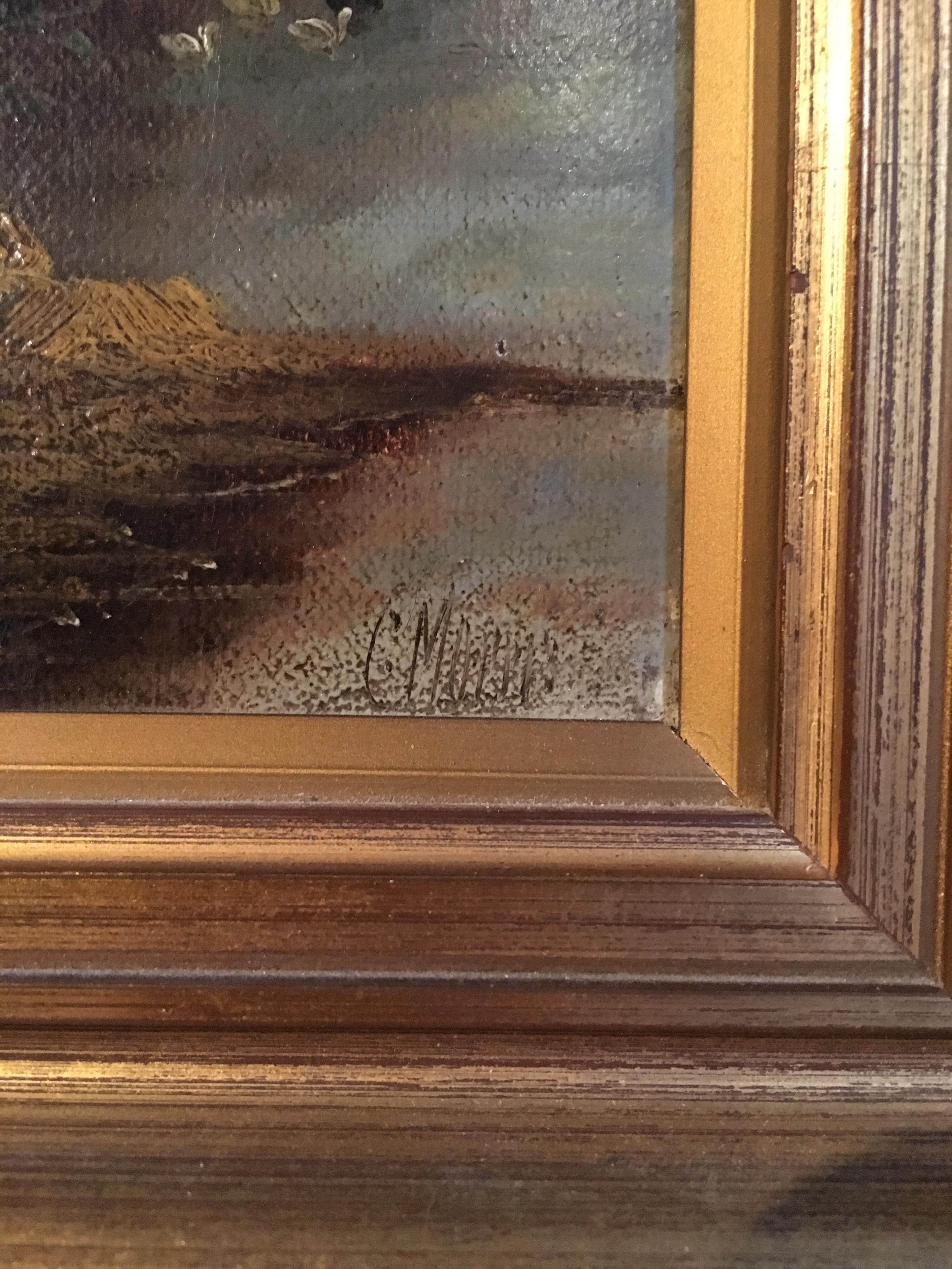 Autumnal Landscape, Fine Victorian Oil Painting, Signed - Brown Landscape Painting by Charles Greville Morris