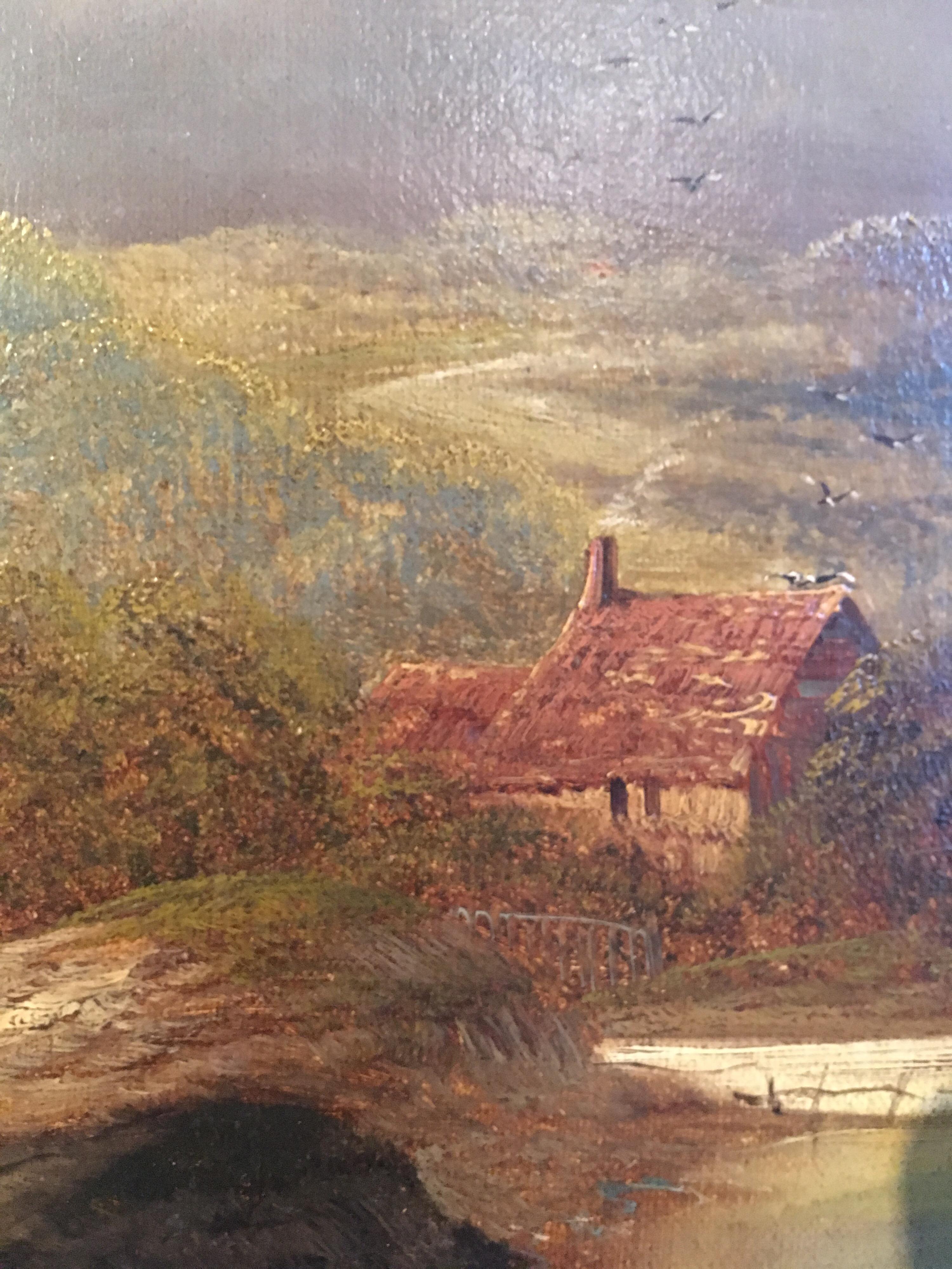 Autumnal Landscape, Fine Victorian Oil Painting, Signed 2