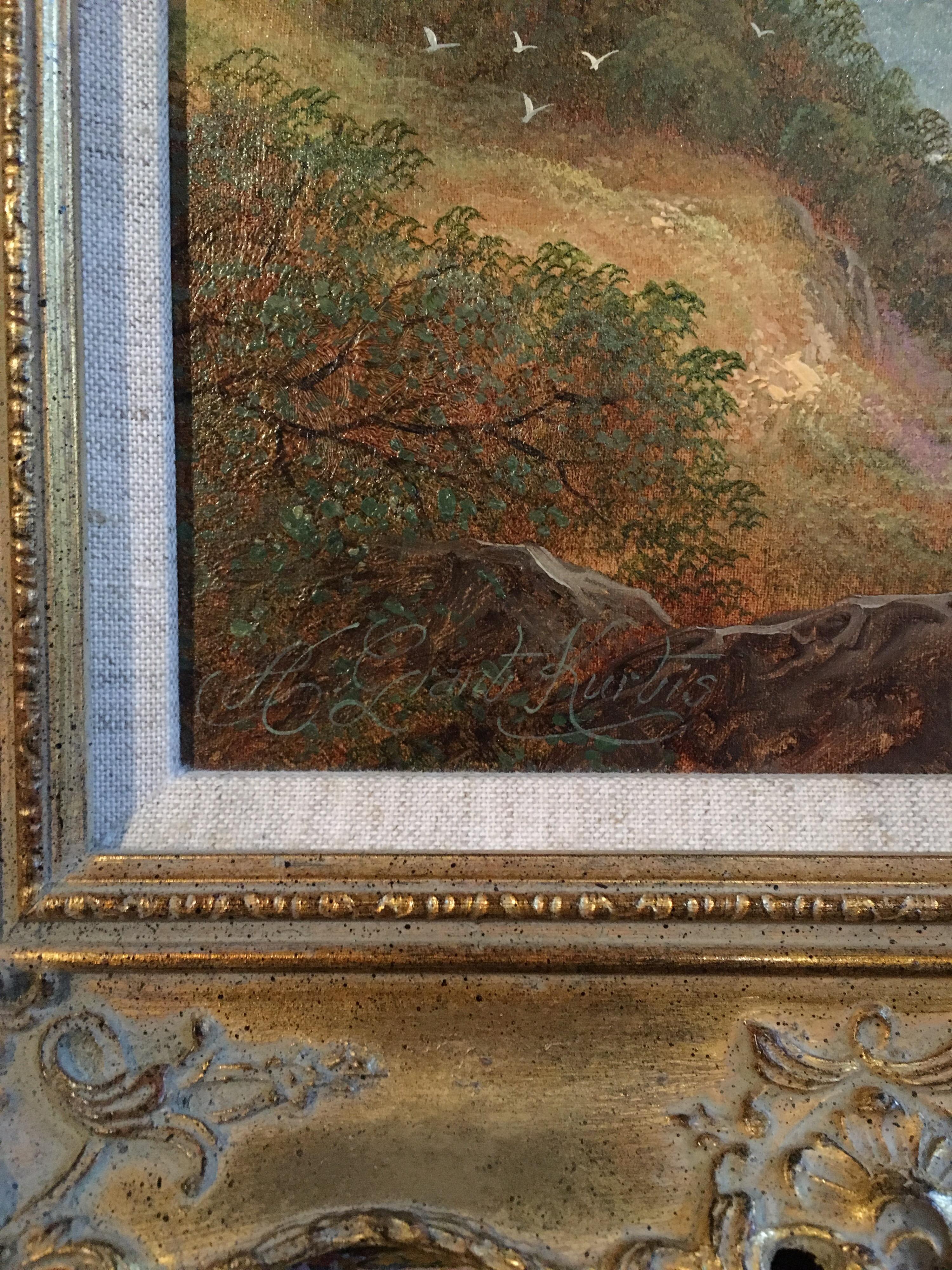 The Scottish Highlands, Fine Traditional Landscape, Gilt Frame, Signed - Victorian Painting by A. Grant Kurtis