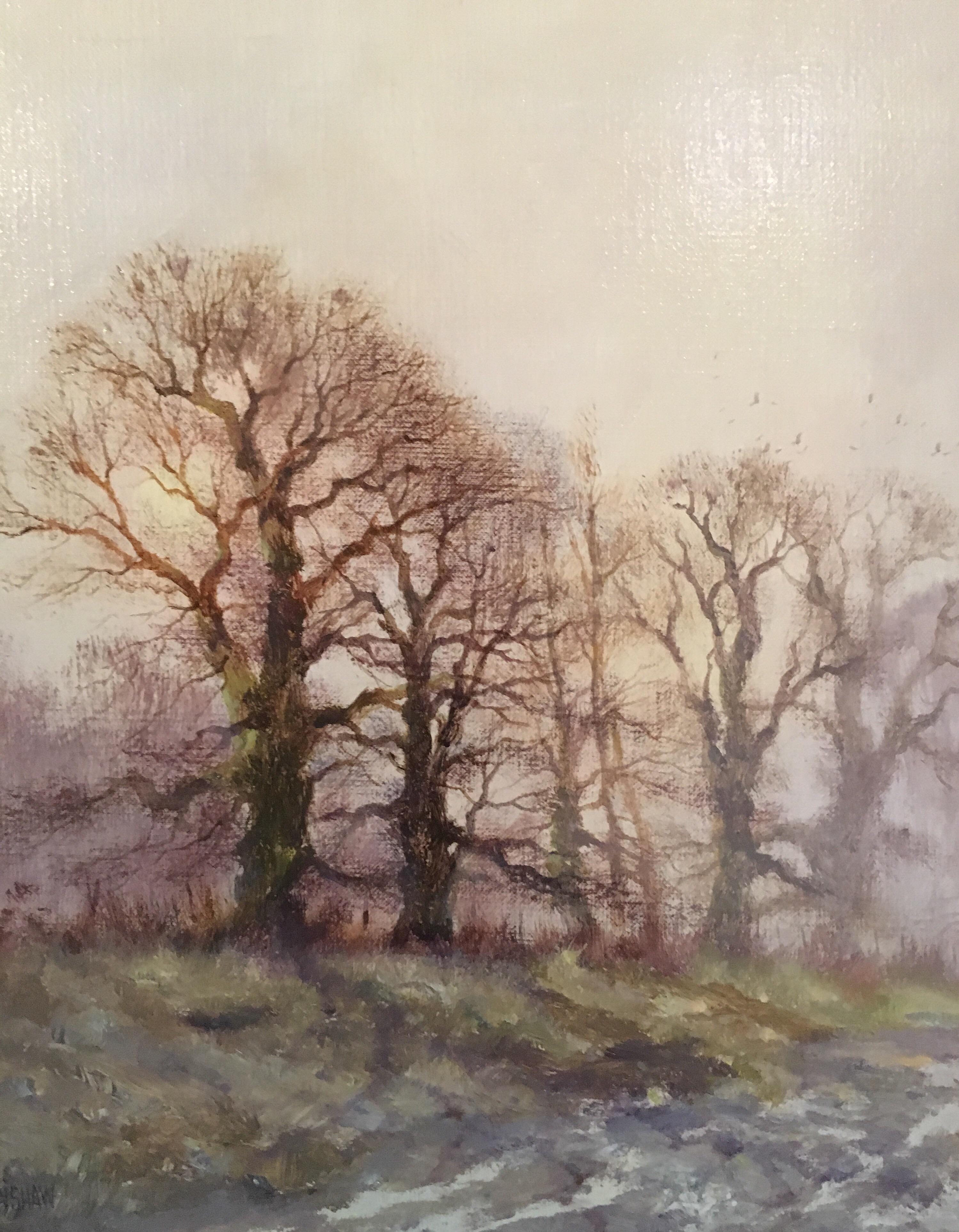 Misty Morning, Impressionist Landscape, Signed, Famous British Artist 1