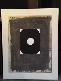 Abstract Monochrome Painting, Cubism, Mixed Medium British Artist, Signed