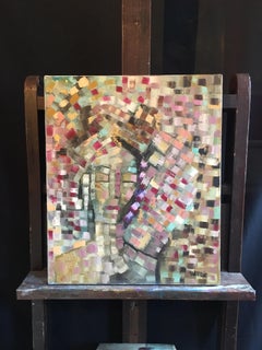 Mosaic Style French Abstract, Original Oil Painting