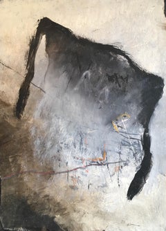 Astratto moderno e scuro, Artista francese, Pittura ad olio originale