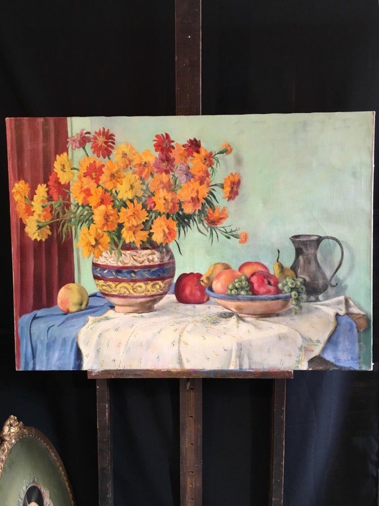 le Roy Still Life, Impressionist Oil, French Signed Original Painting at 1stDibs