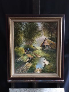 Impressionist Summer Scene, "After the rain", Oil Painting, Signed