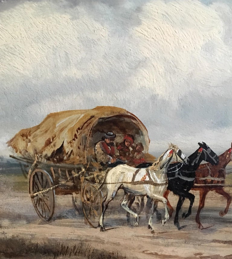 Western Travellers, Signed Victorian Oil Painting, Horses For Sale 2