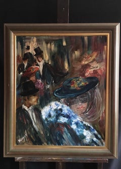 Night at the Saloon, Stylised Portrait, High Society, Signed Oil Painting