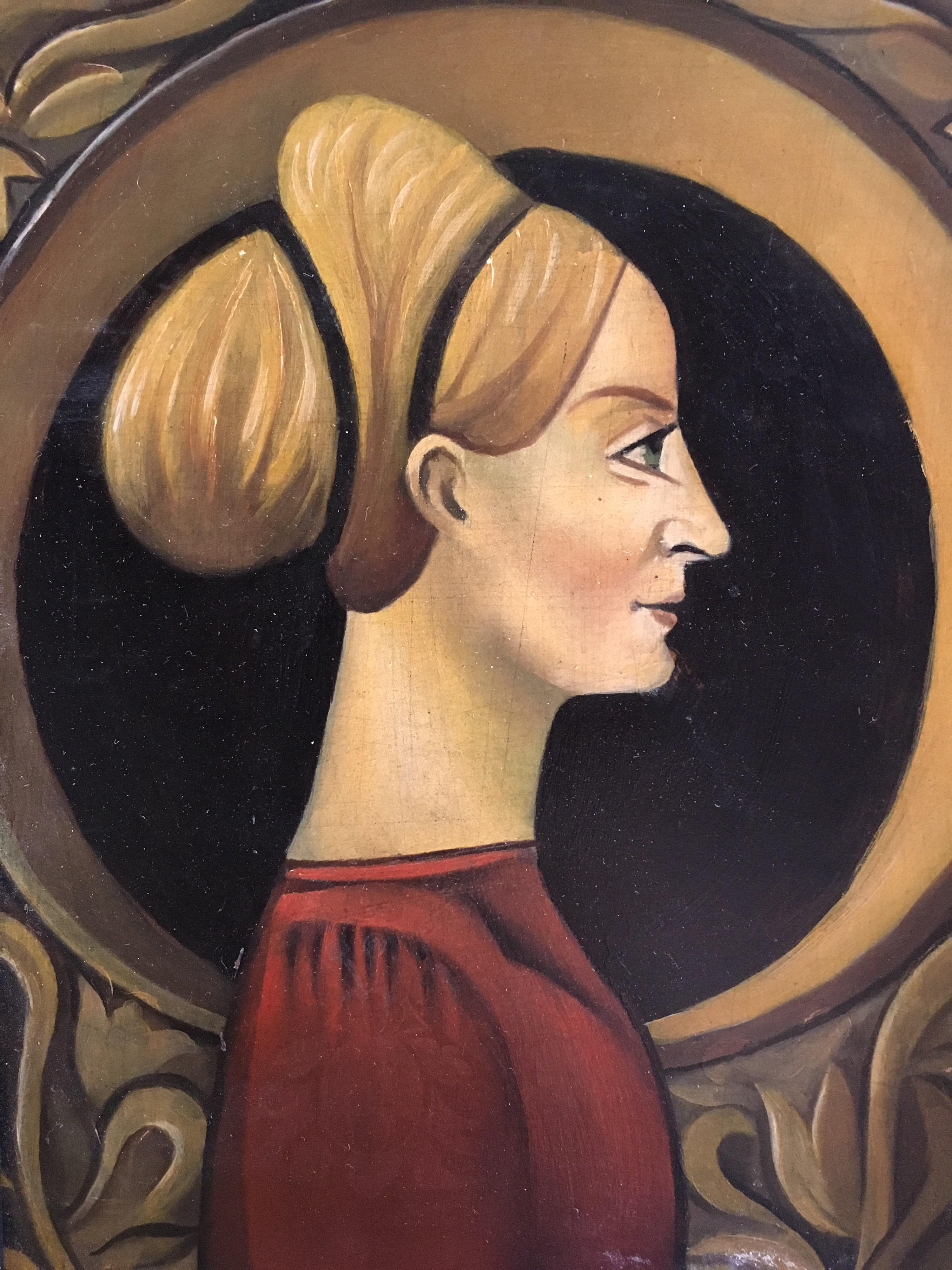 blonde woman portrait painting