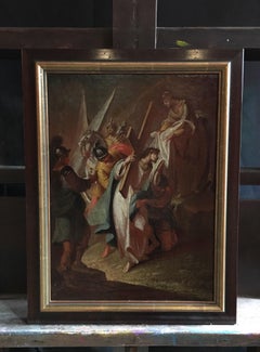 18th Century French Old Master Oil Painting - Christ on the Road to Calvary