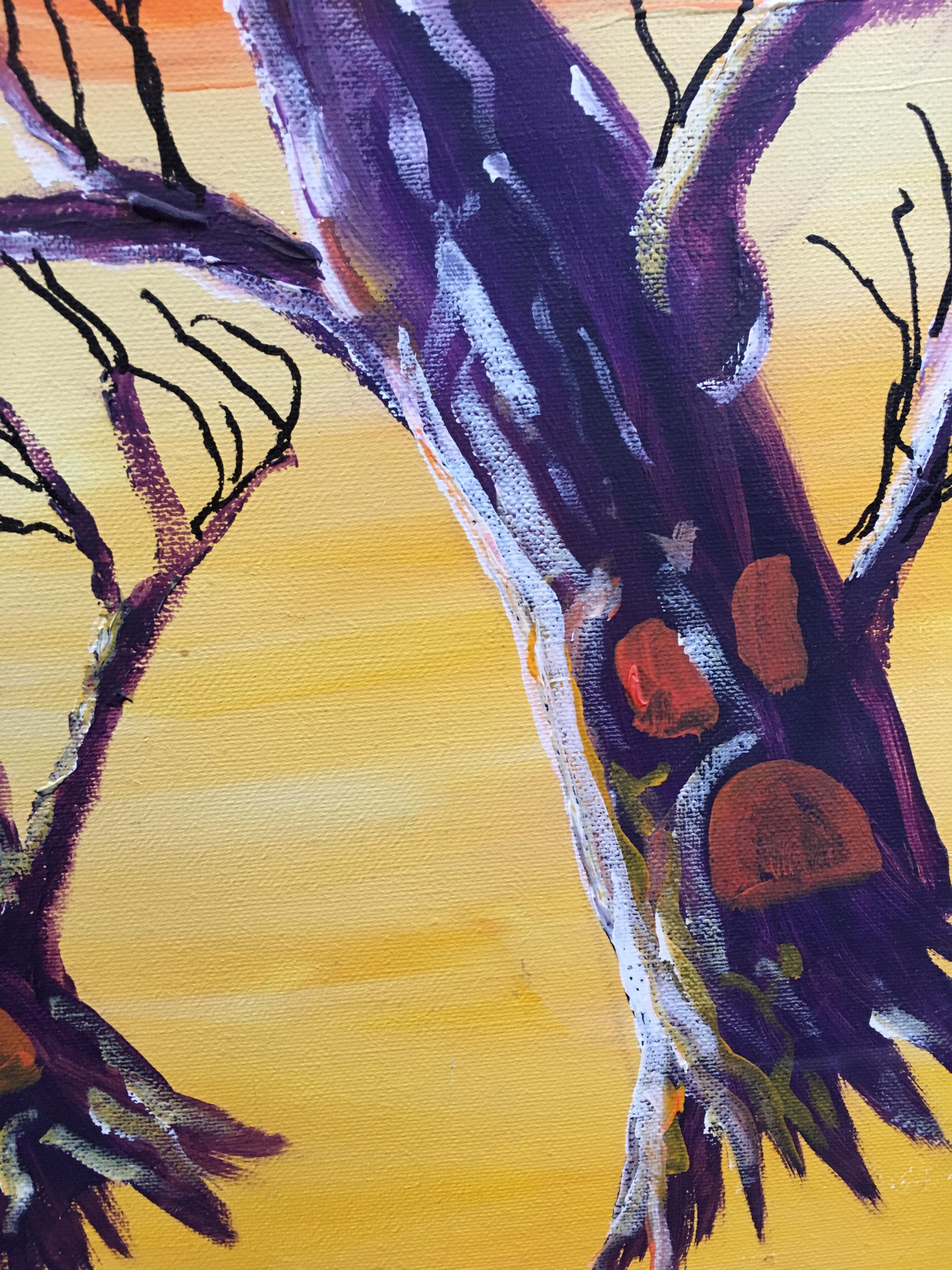 Paesaggio stilizzato e derelitto, colori vivaci, pittura a olio firmata - Painting Espressionismo astratto di Louis Lemaire