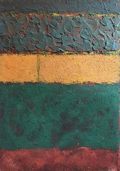 Vintage Large Colour Block Abstract, Mixed Medium, Original Painting