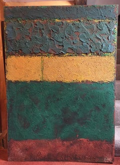 Grande blocco di colori astratto, tecnica mista, pittura originale