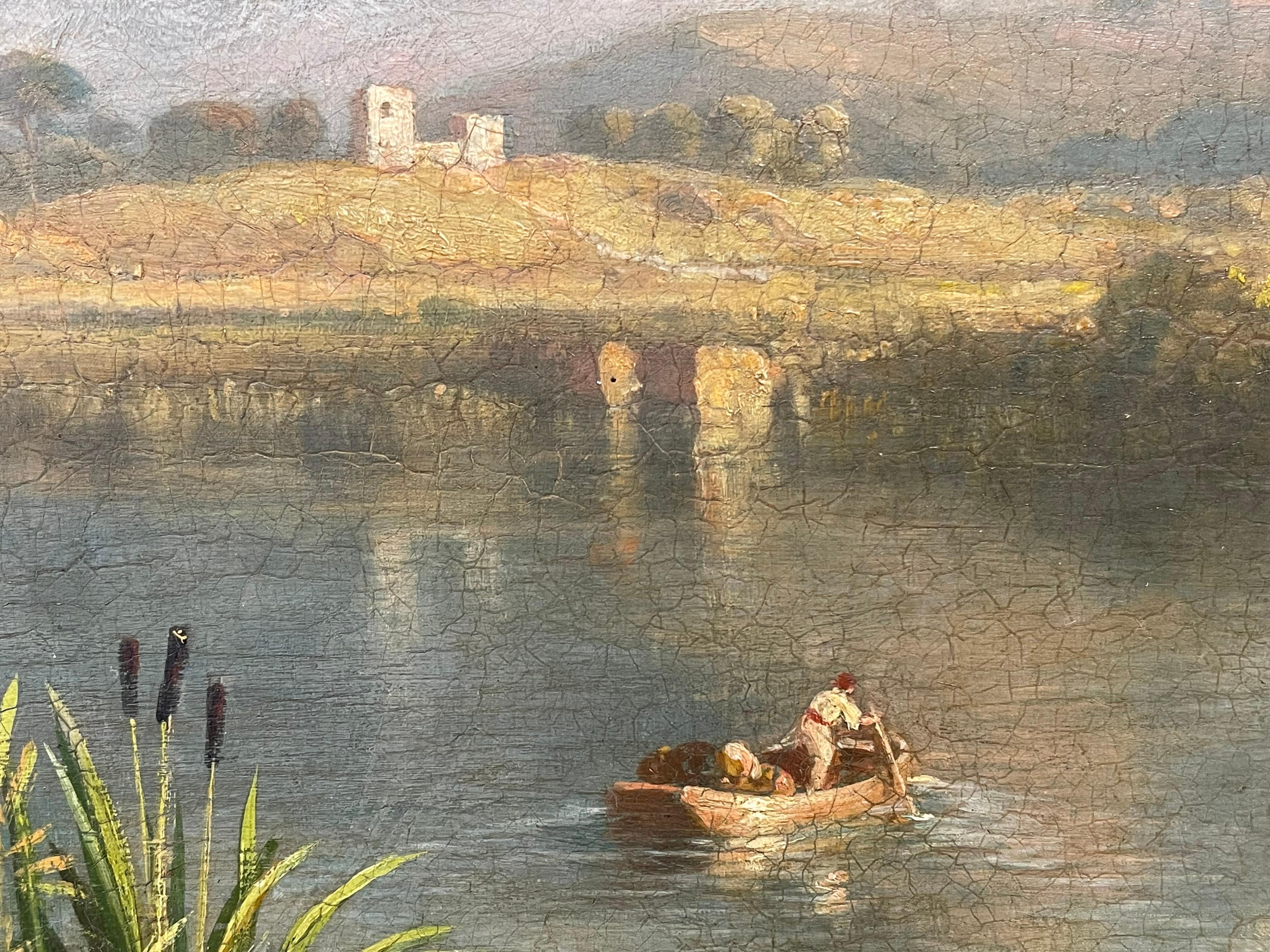 William Havell (1782-1857) Large Grand Tour Oil Painting Lake Avernus at Naples 3