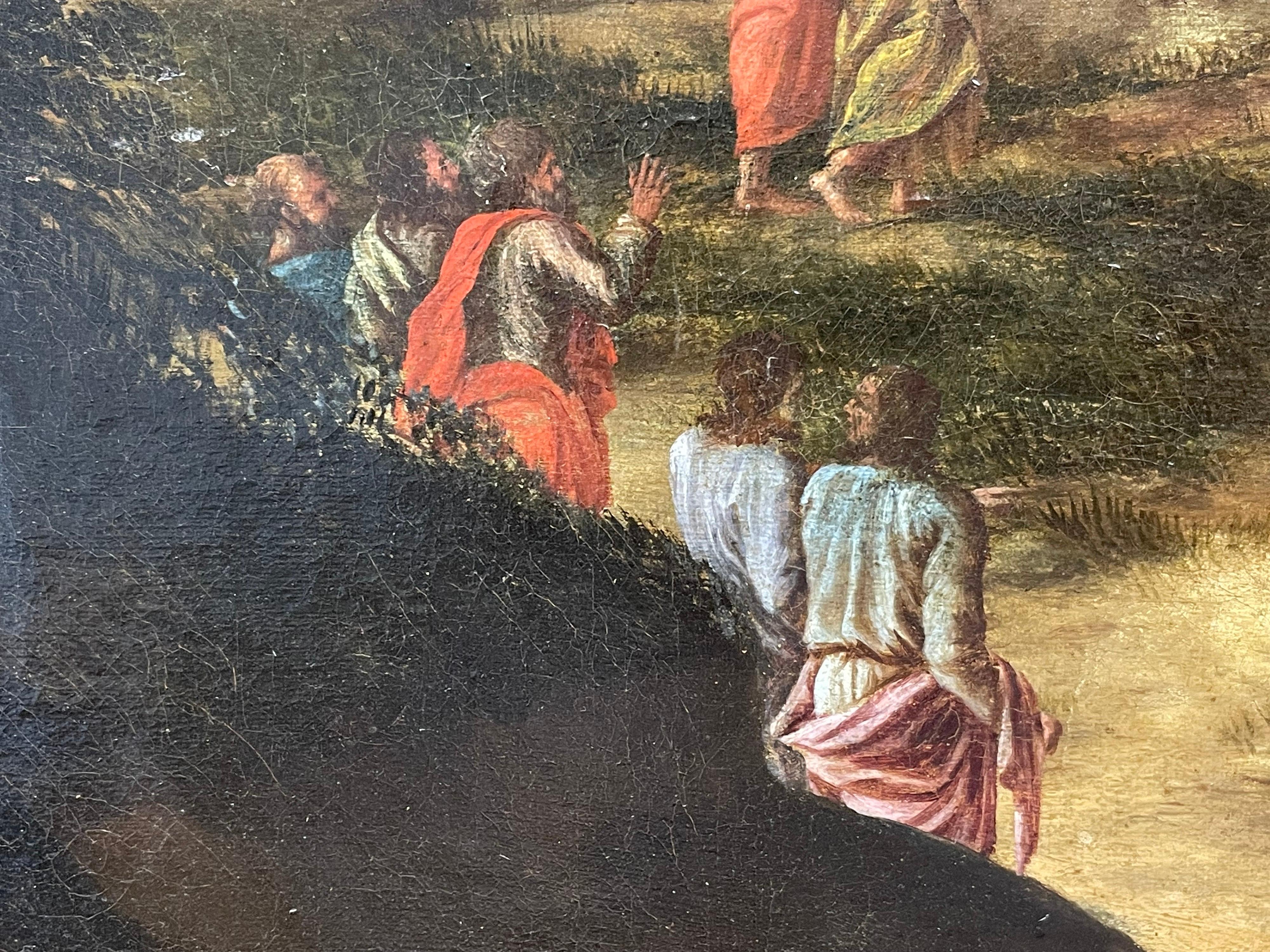 Huge 18th Century French Old Master Oil Painting Christ Preaching to Disciples 3