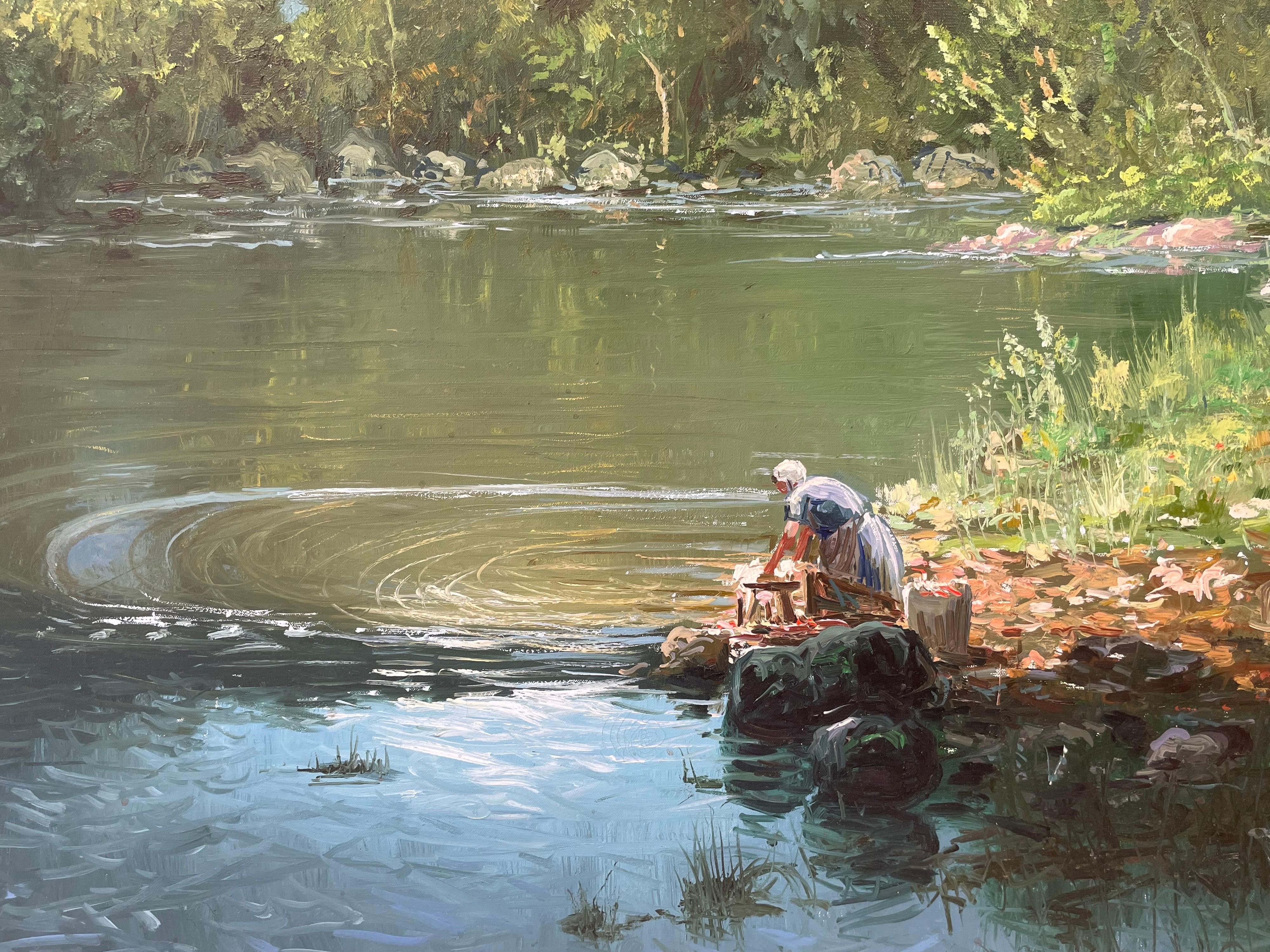 lady in the river painting