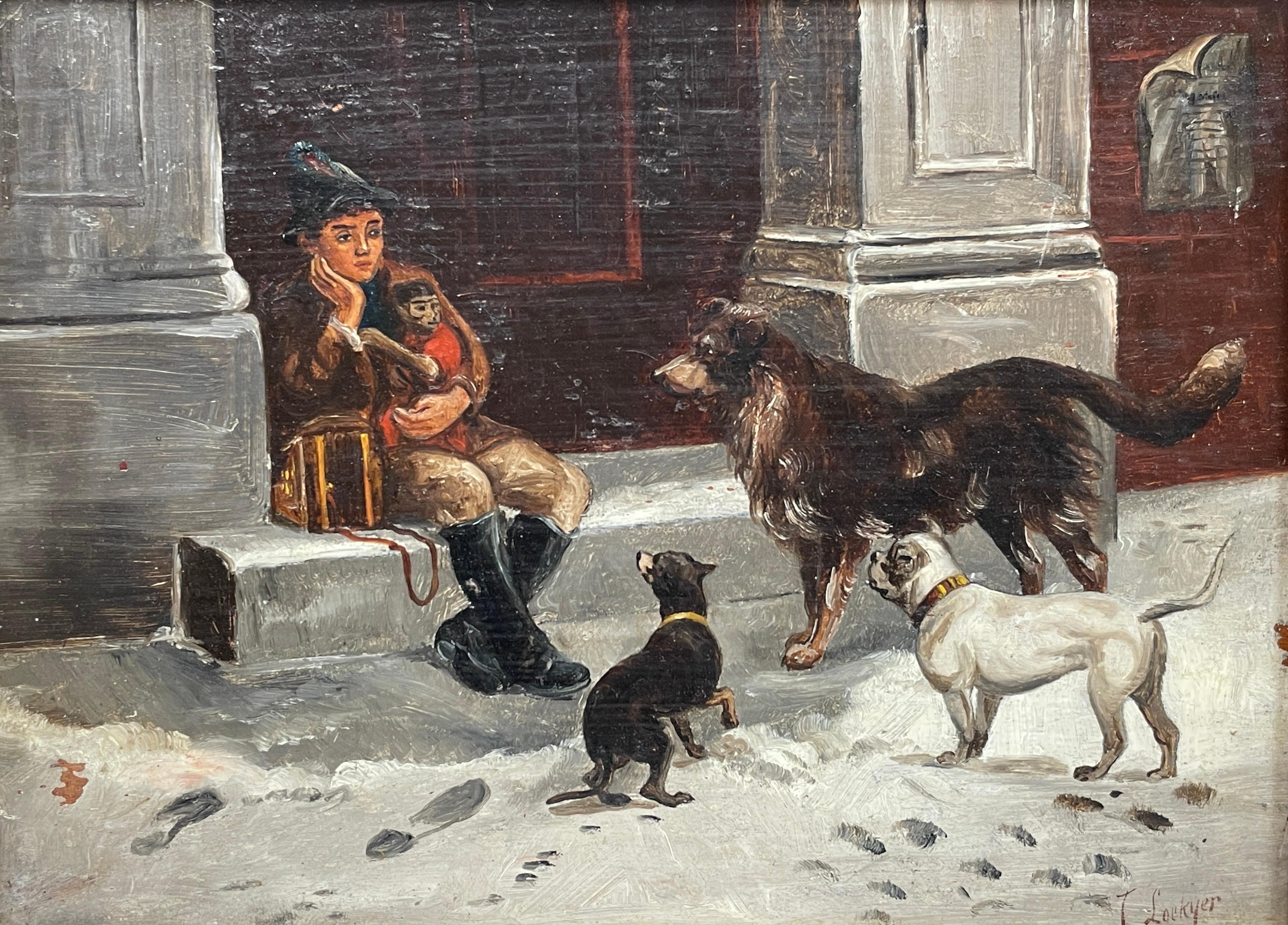 three dogs painting
