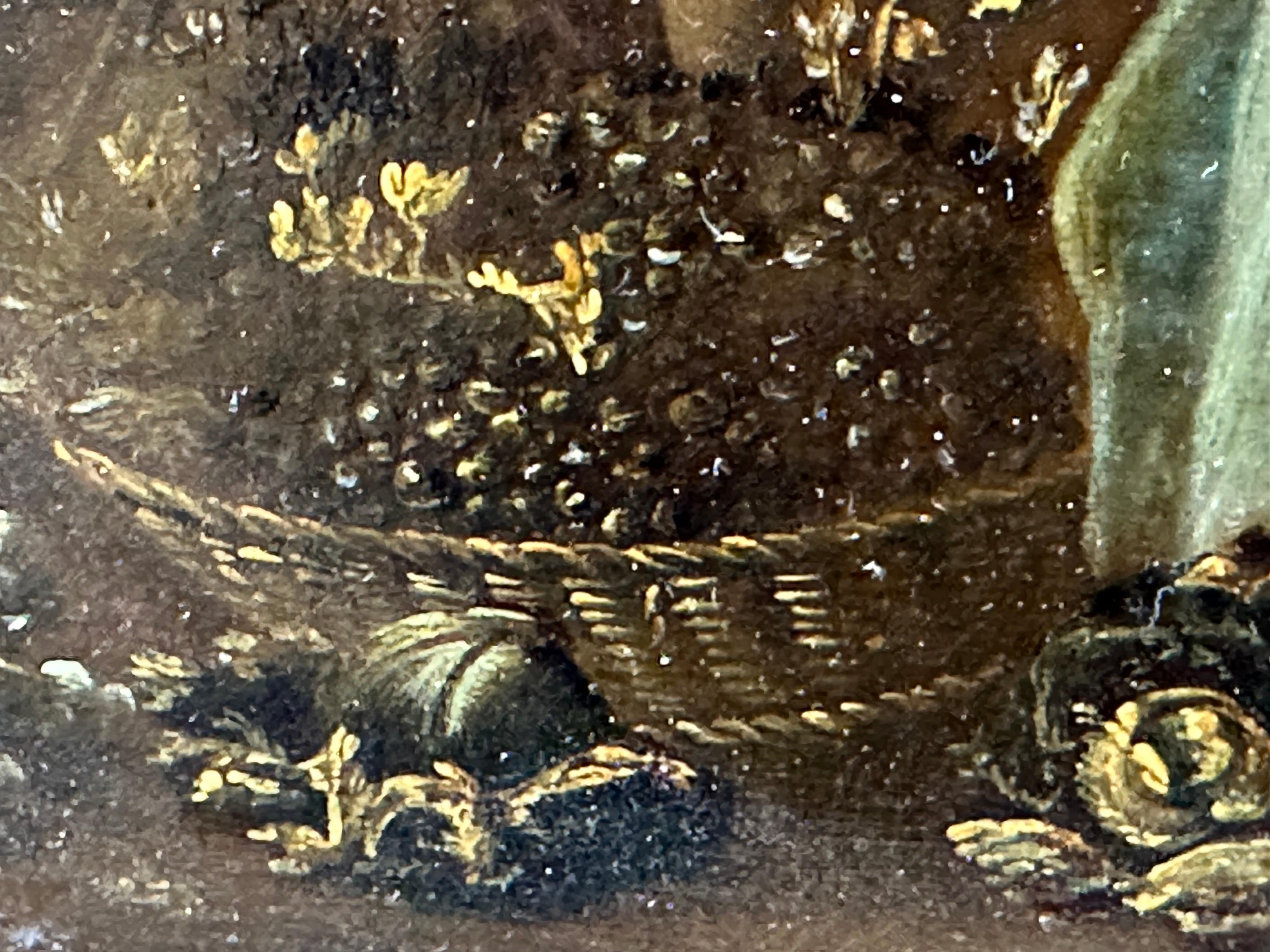 17th Century Dutch Flemish Old Master Oil on Panel Figures Grape Harvest For Sale 9