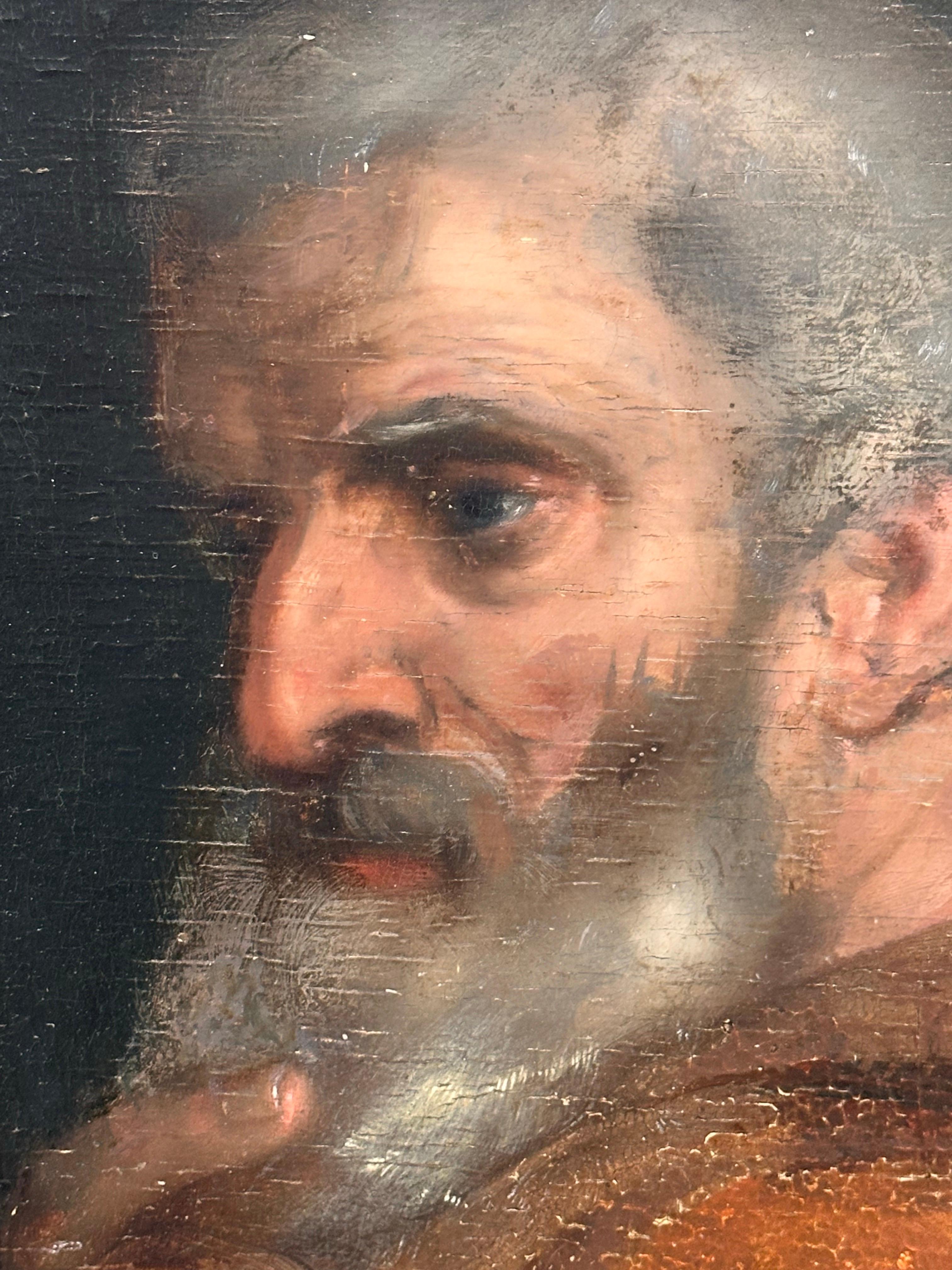 Pregevole olio su pannello di un vecchio maestro fiammingo del XVI secolo La Sacra Famiglia Qualità del Museo 5