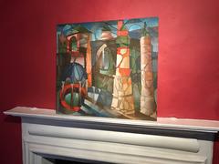Stunning Mid 20th Century Cubist Abstract Geometric Oil Painting - Town View