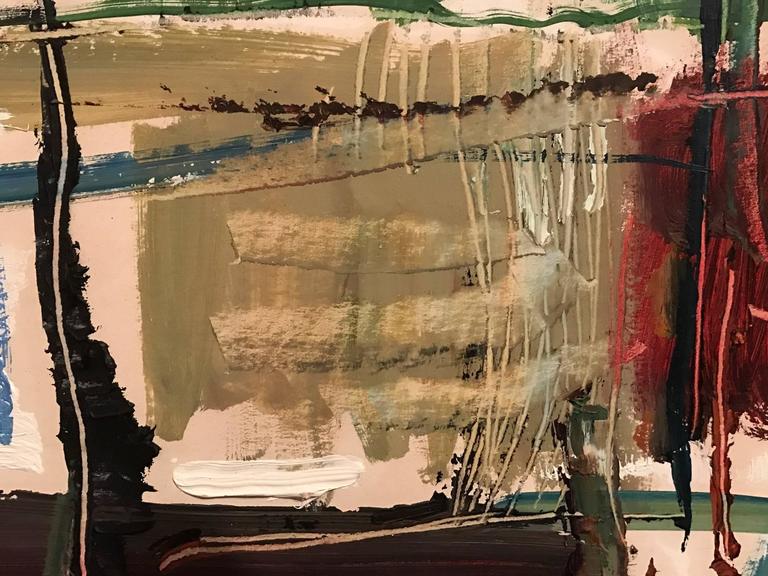 Derrick Latimer Sayer 1970's British Abstract Oil Painting Listed