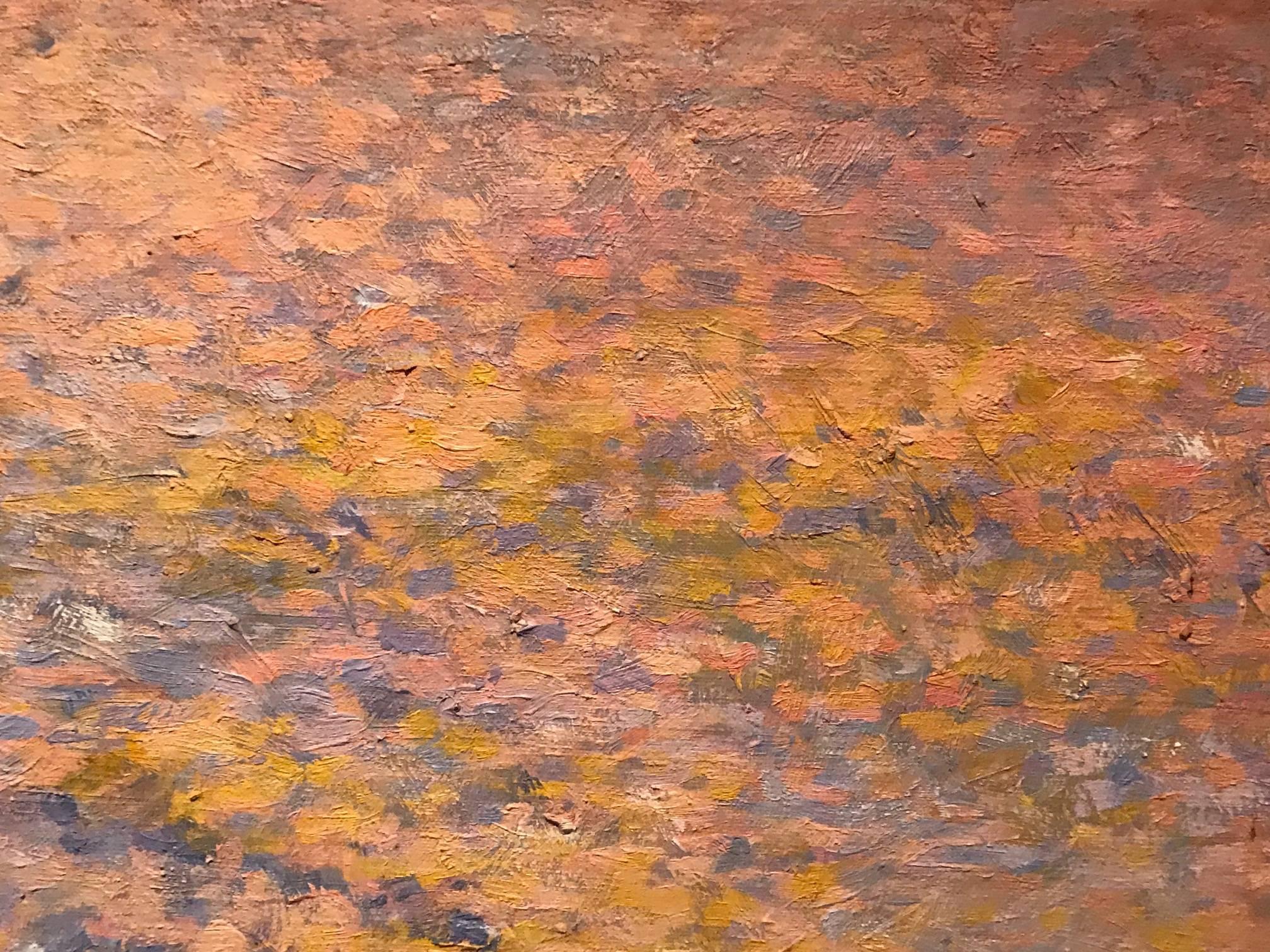 Superb Copy after Claude Monet - Haystacks at Sunset - Bears Signature & Date - Impressionist Painting by Unknown