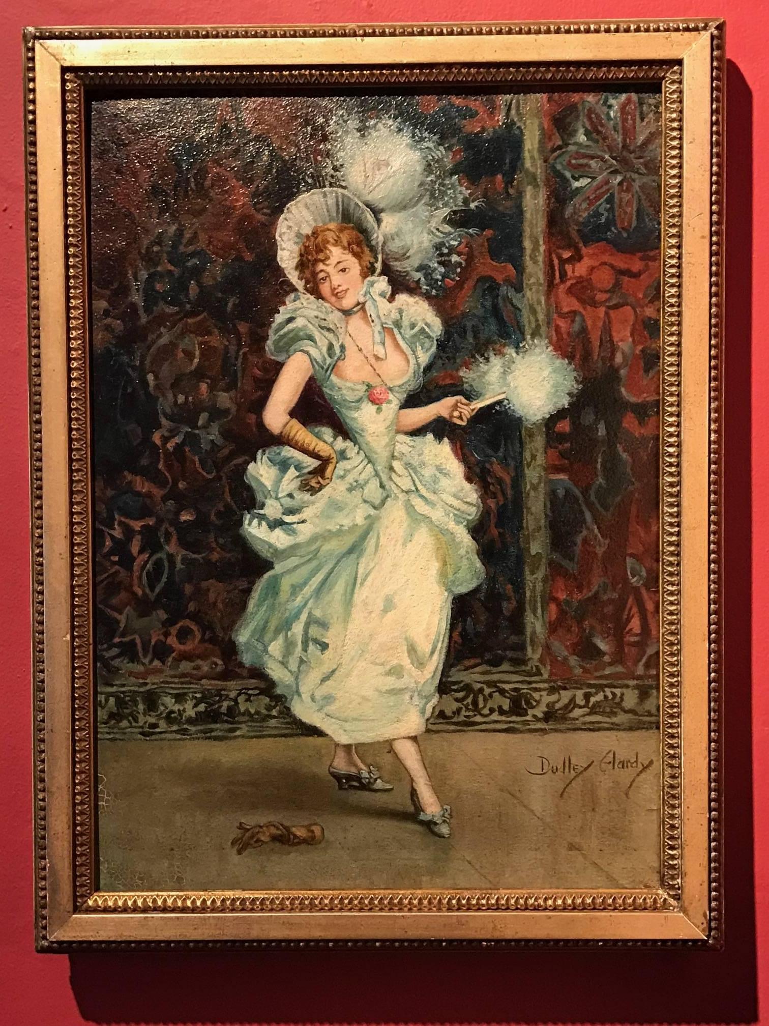 Belle Epoque Gaiety Girl - Antique British Oil Painting 2