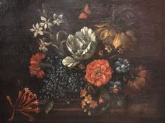 17th Century Flemish Baroque Old Master Flower Oil Painting