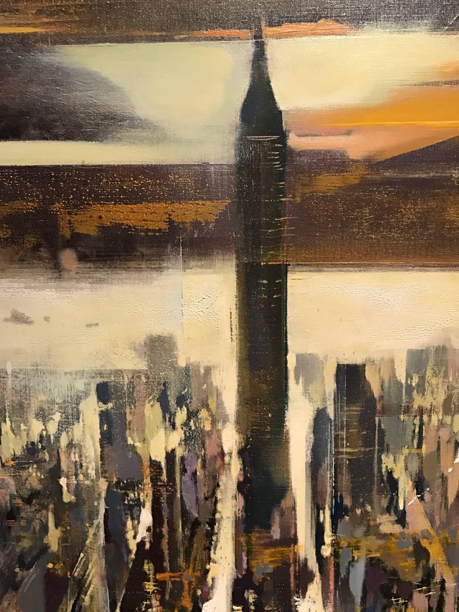 1960's New York City - Large Oil Painting by French artist 2