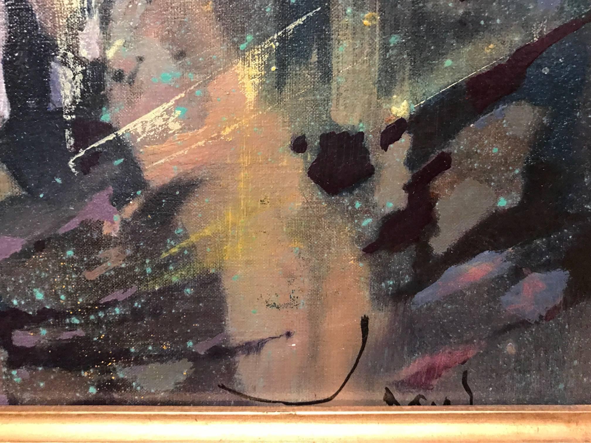 1960's New York City - Large Oil Painting by French artist 3
