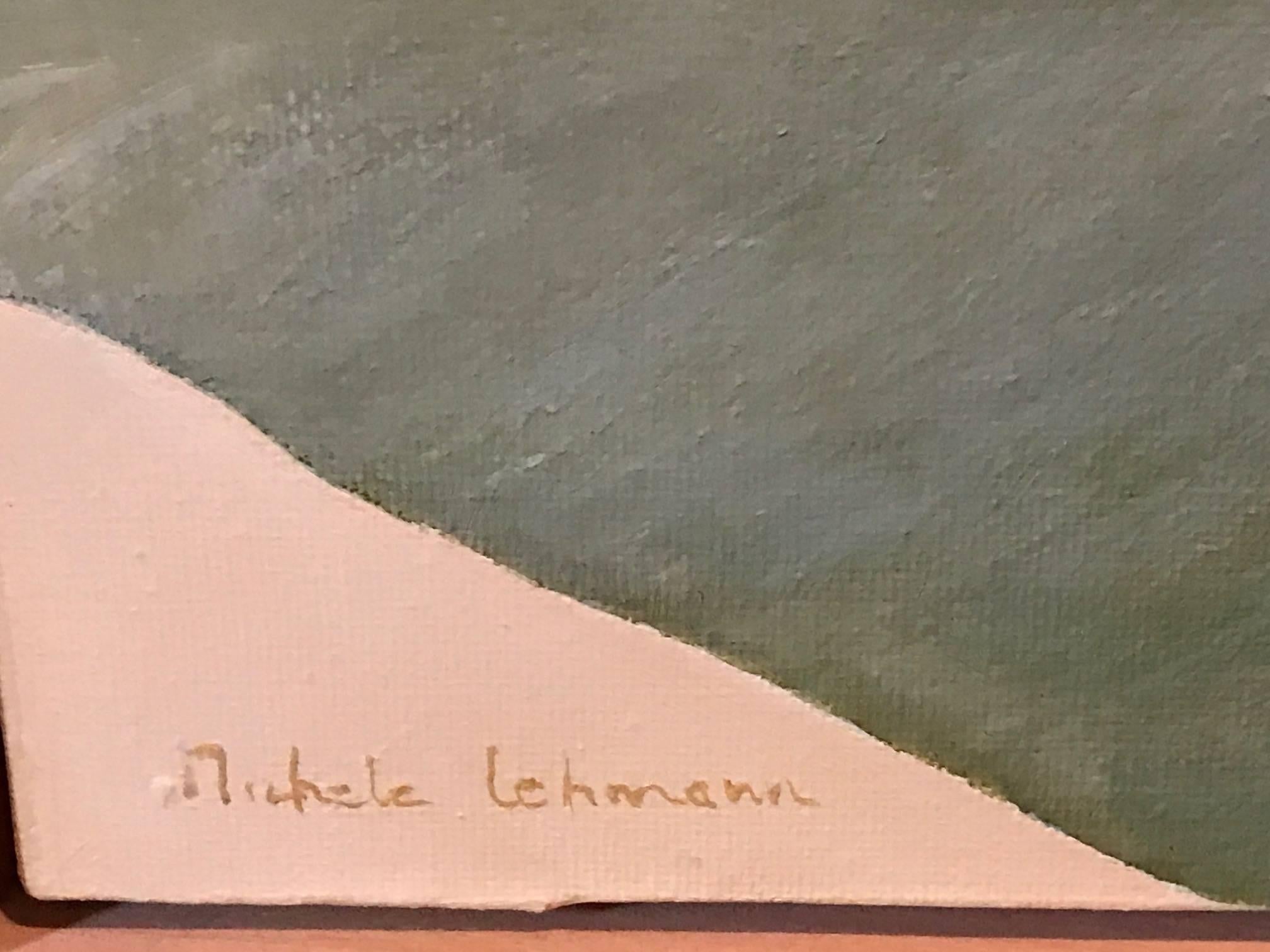Lily - Huge Original Oil Painting - Beige Still-Life Painting by Michele Lehmann