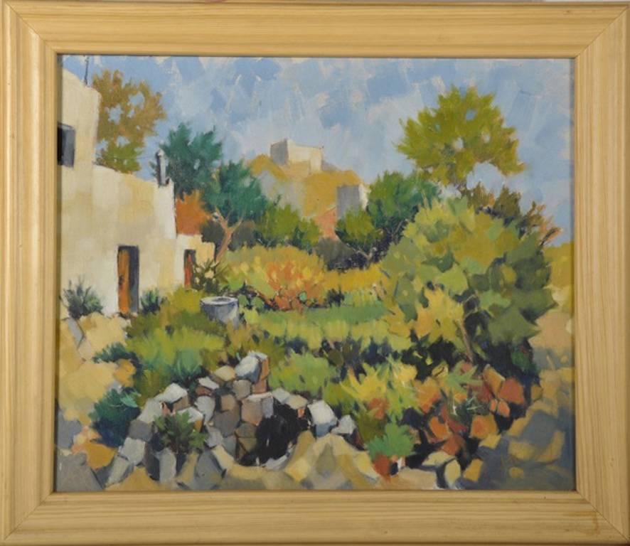 Peinture à l'huile impressionniste française - Paysage provençal - Painting de Unknown