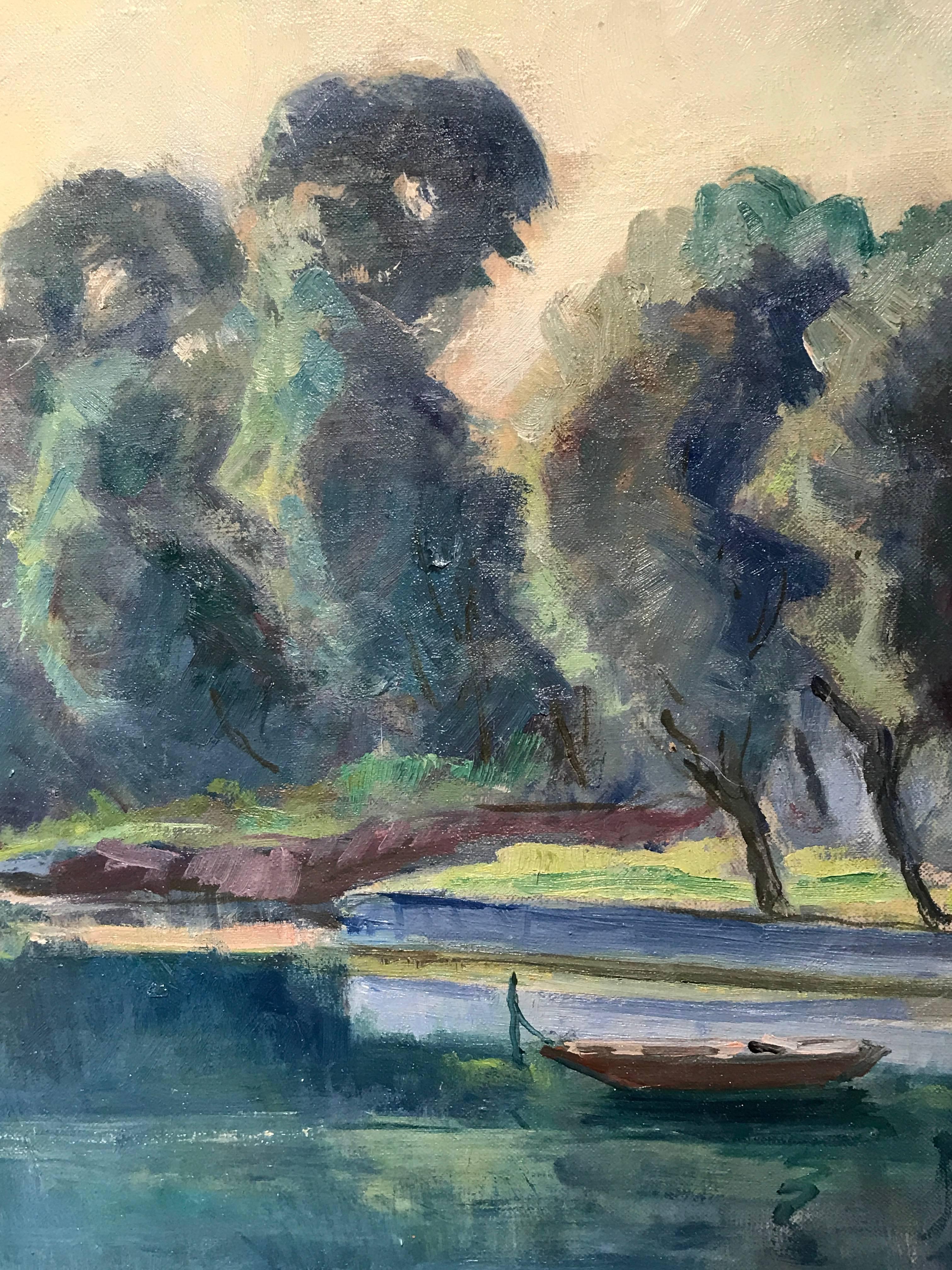 oil painting river scene
