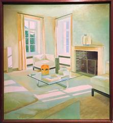 The Green Room 1970's Original British Oil Painting