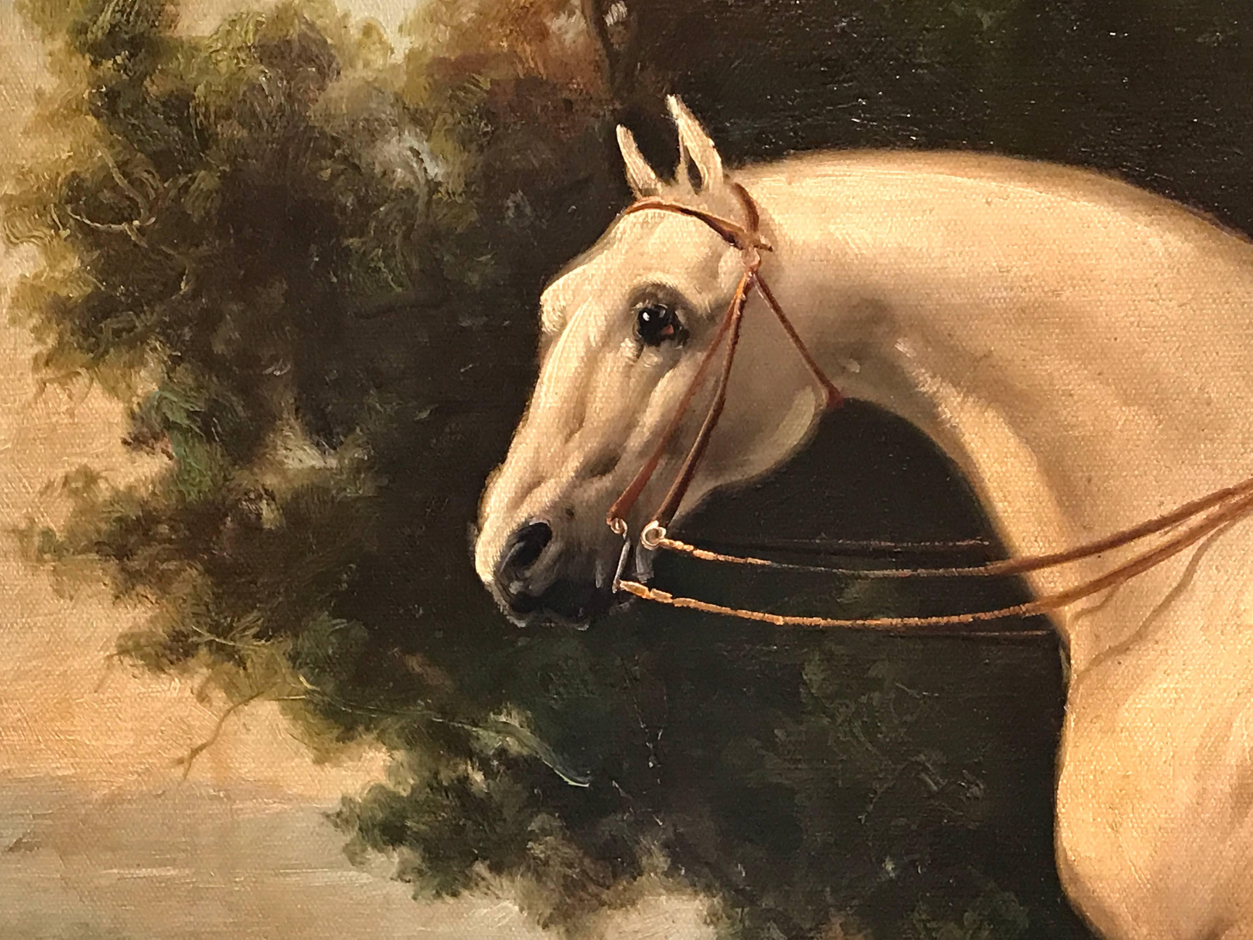 Signed Oil Painting on Canvas Gentleman on Horseback 2