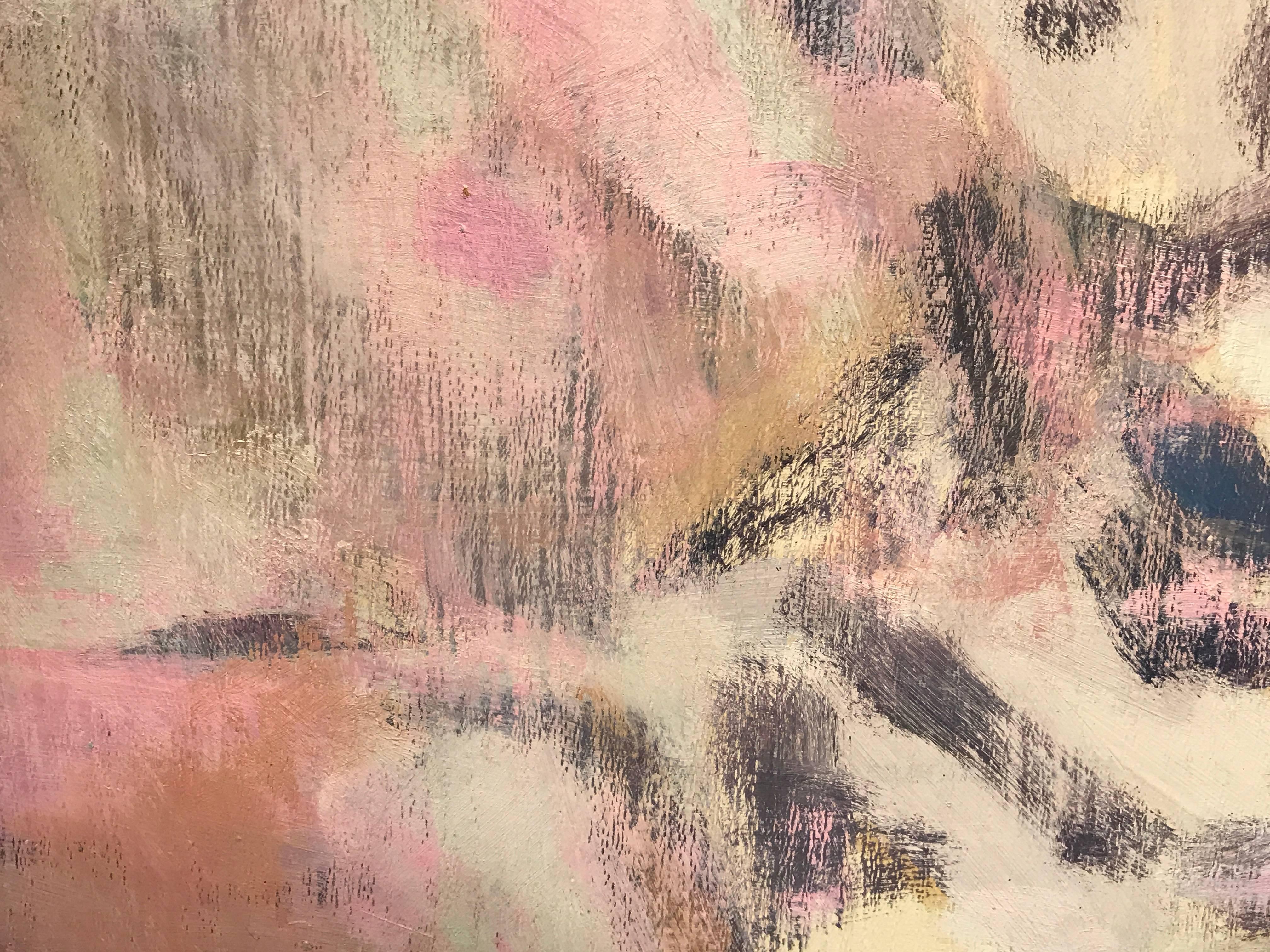 Französisches Ölgemälde des abstrakten Expressionismus, Ölgemälde des Künstlers Studio Paris (Abstrakter Expressionismus), Painting, von Yvette Dubois Habasque