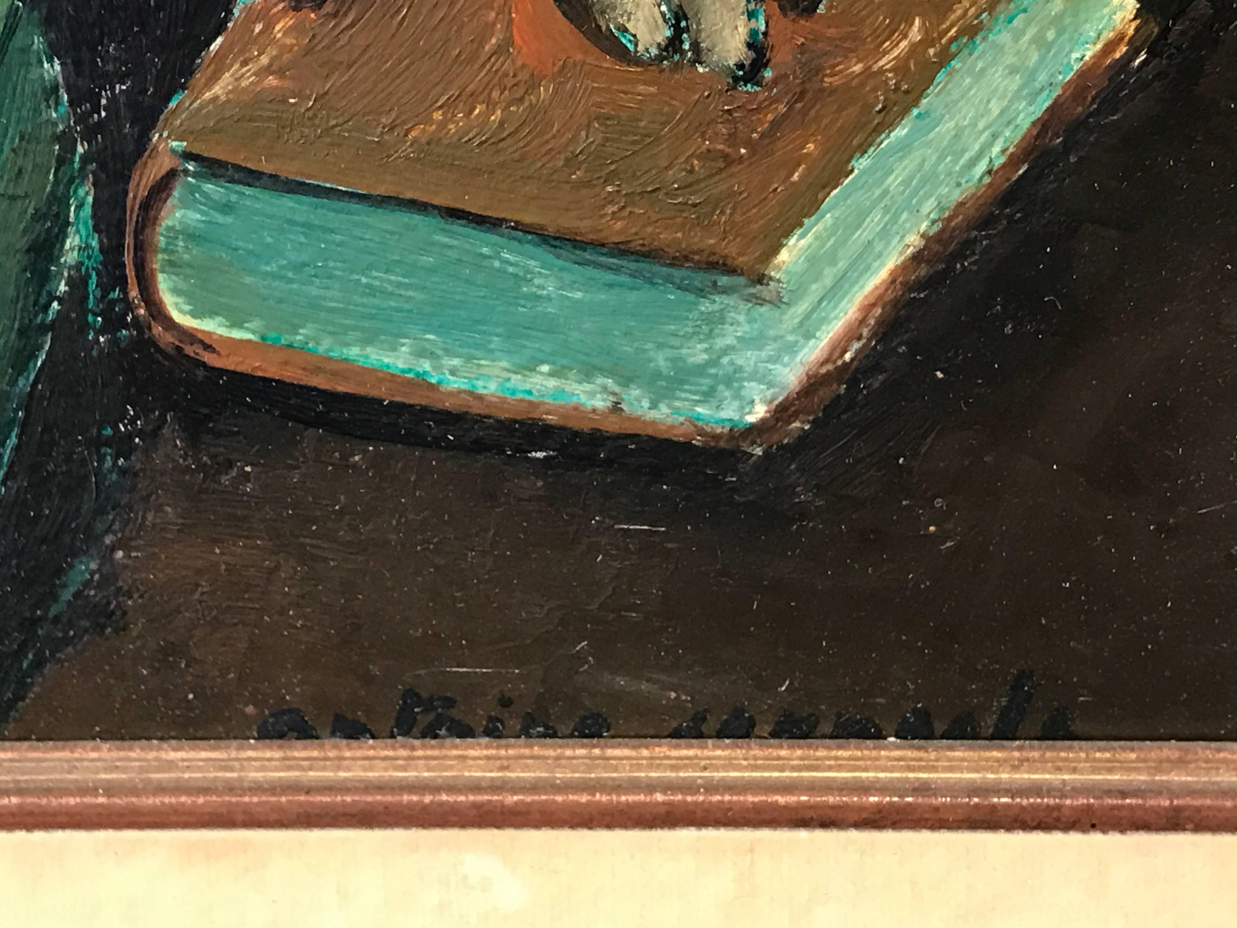 Peinture à l'huile originale symboliste - Portrait d'un homme de la Renaissance 1